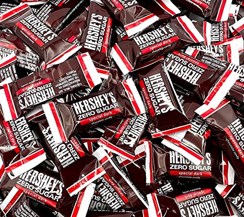 HERSHEY'S SPECIAL DARK Zero Sugar Chocolate Candy - Sugar Free, Keto Friendly, Individually Wrapped Bulk 2.5lb Bag - Perfect for Diabetics, Low Carb Diets & Healthy Snacking
