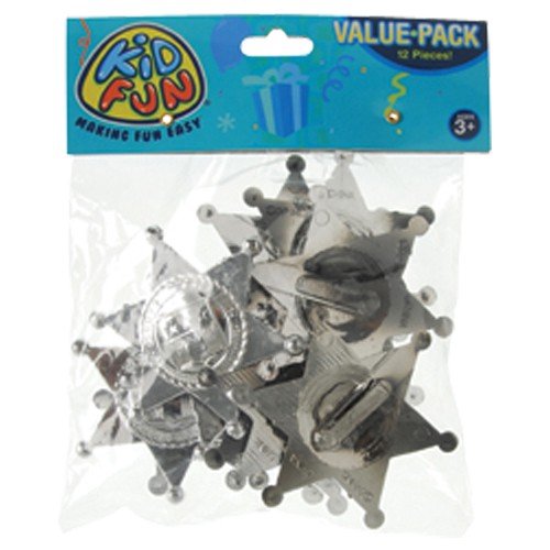Toy Sheriff Badges - 12 Pack - Authentic Western Style Play Badges for Kids - Perfect for Cowboy Costumes, Dress-Up, and Role-Playing Games