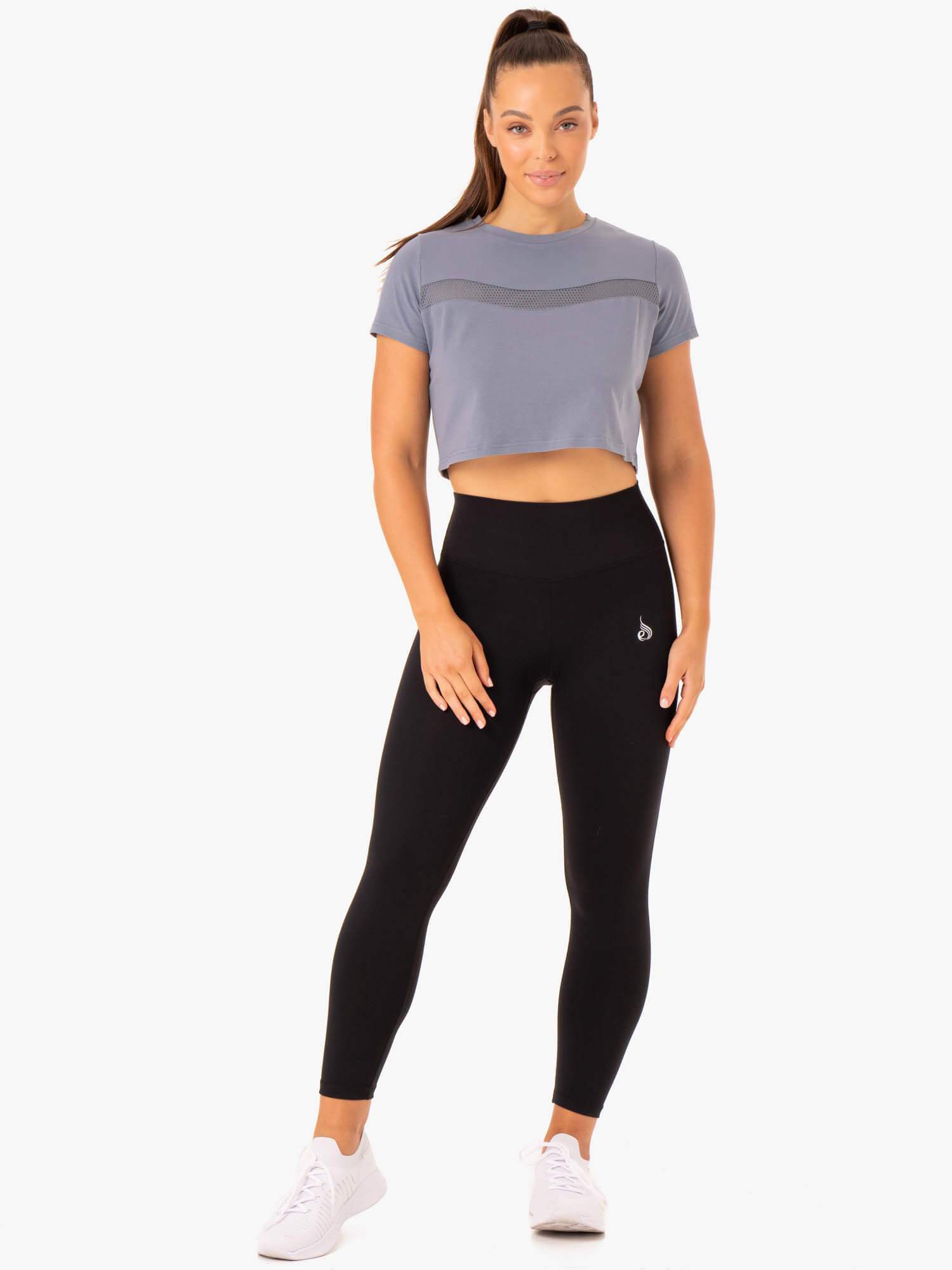 Hybrid Mesh Tee - Breathable & Comfortable Steel Blue T-Shirt for Men | Perfect for Gym, Running & Casual Wear