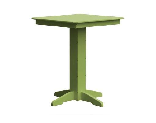 A & L Furniture Square Bar Table with FREE 2 Umbrella Holes - Outdoor Patio Dining & Backyard Entertaining