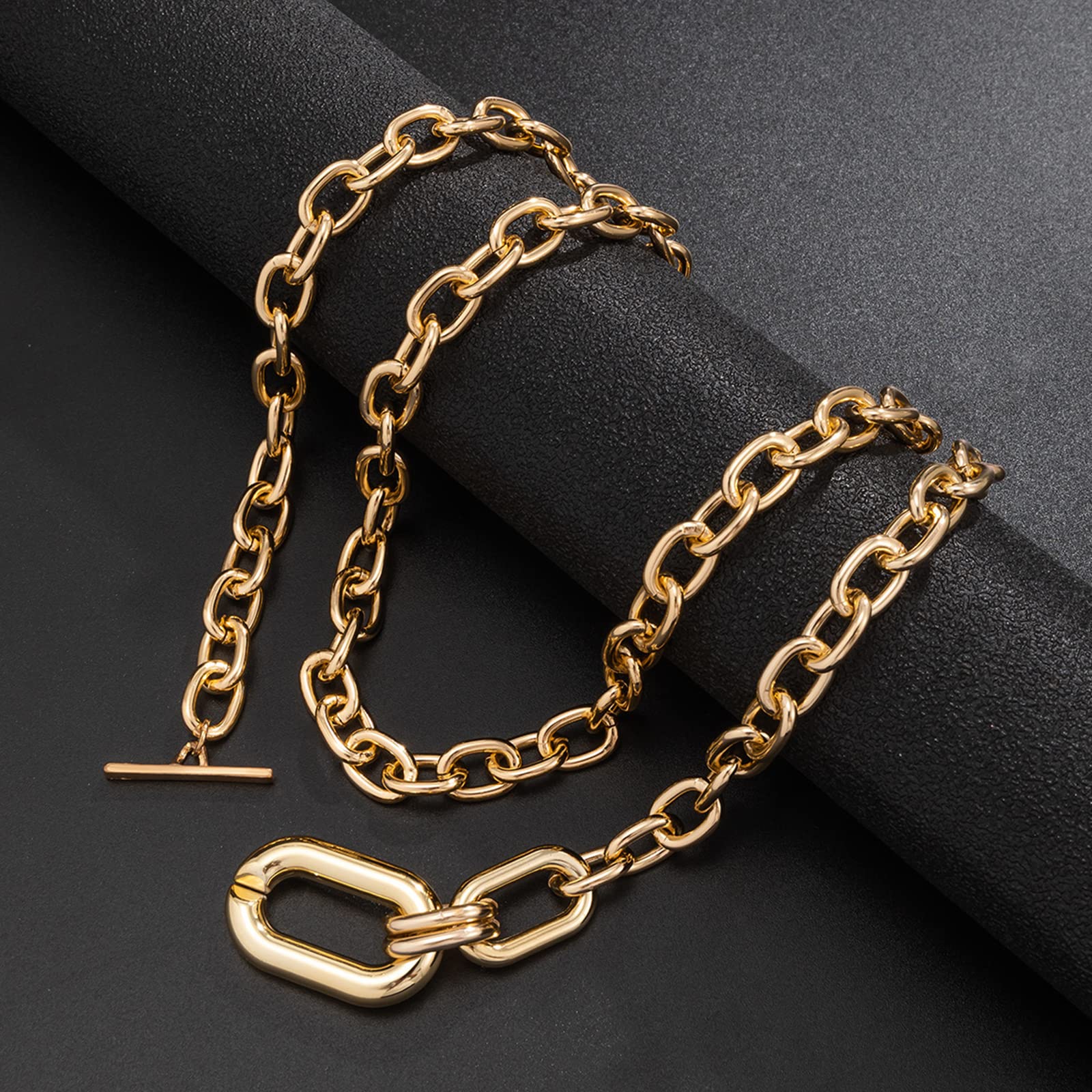 Chunky Gold Necklace for Women - Statement Layered Chain with Toggle Clasp | Elegant Jewelry Gift for Her | Perfect for Parties, Date Nights & Special Occasions