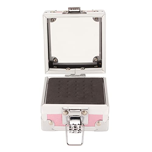 25-Hole Nail Drill Bit Storage Box with 3-Layer Sponge & Transparent Flip Cover - Dustproof Nail Drill Bit Organizer with Rivet Reinforcement (Pink) - Perfect for Nail Salons, Home Manicures & Professional Nail Technicians