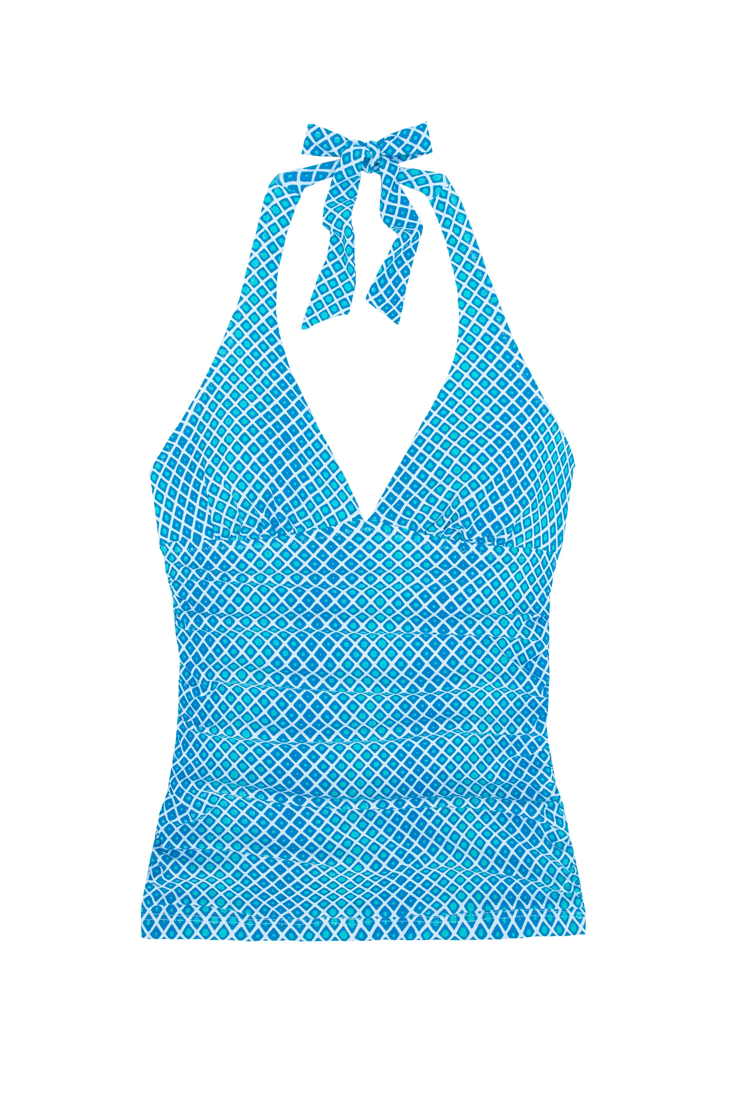 Ombre Geo Halterkini Swimsuit - Stylish One Piece Bathing Suit for Women | Perfect for Beach, Pool, and Summer Vacations