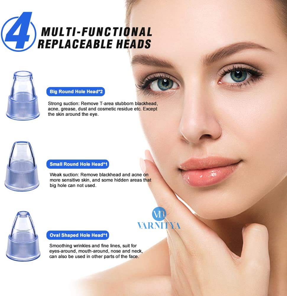 VARNITYA Electric Vacuum Acne Pore Cleaner - Blackhead Remover & Microdermabrasion Machine for Face - Perfect for Home Skincare & Spa Treatments