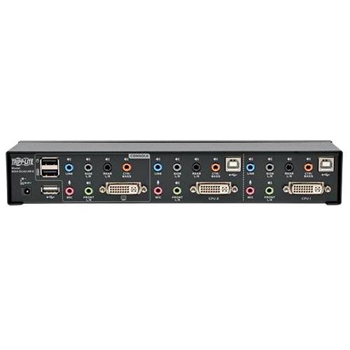 Tripp Lite 2-Port DVI Dual-Link USB KVM Switch with Audio & Cables (B004-DUA2-HR-K) - Desktop Computer Sharing Solution for Office & Gaming Setup