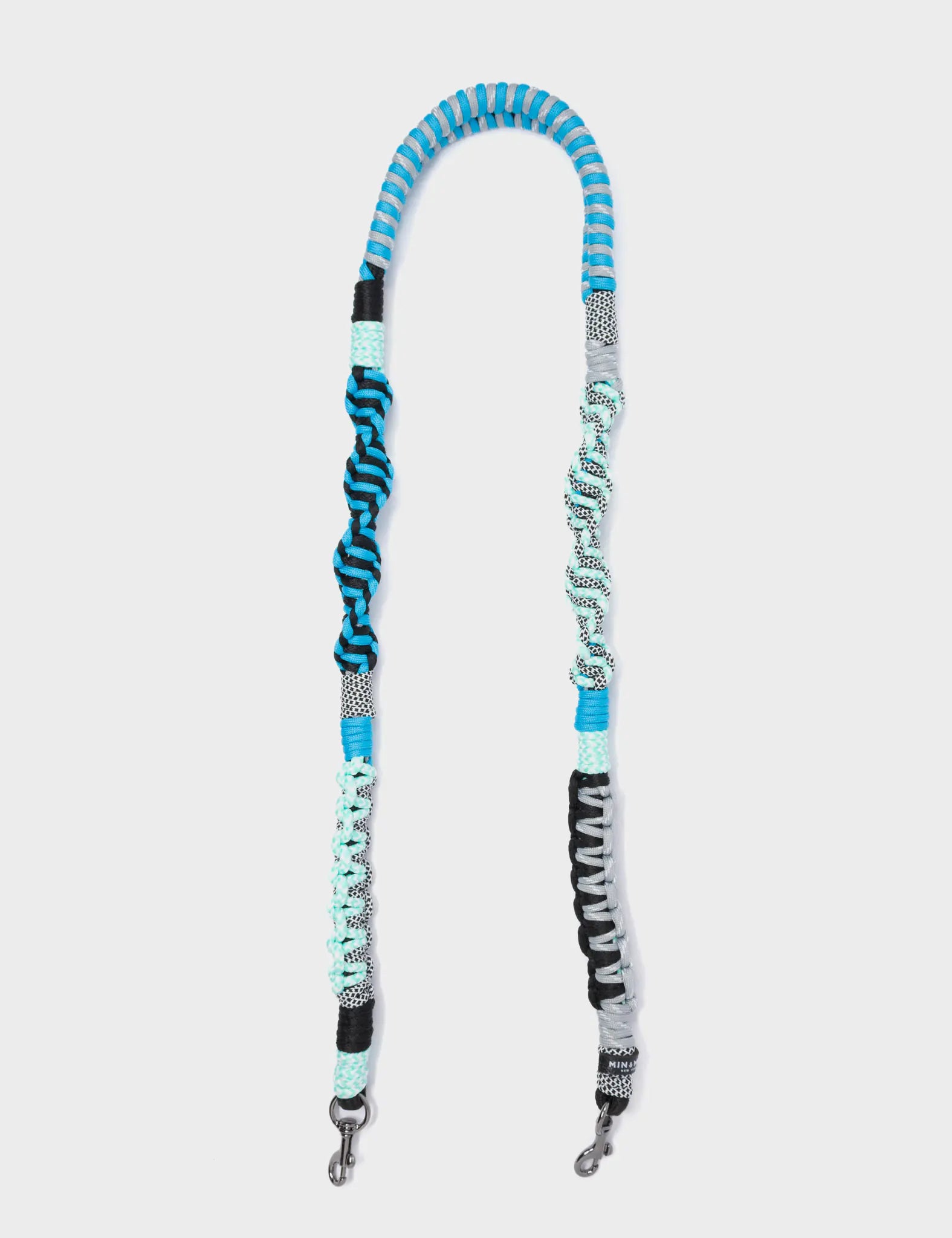 Detachable Shoulder Strap - Light Blue & Black Handwoven Paracord for Backpacks, Bags & Outdoor Gear | Durable & Adjustable for Hiking, Travel & Everyday Use