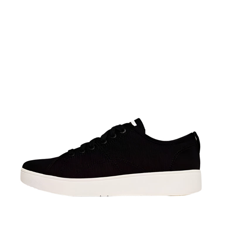FitFlop Rally Canvas Sneakers for Women - Comfortable Walking Shoes in Black & Cream | Casual Wear, Gym, Travel & Everyday Use