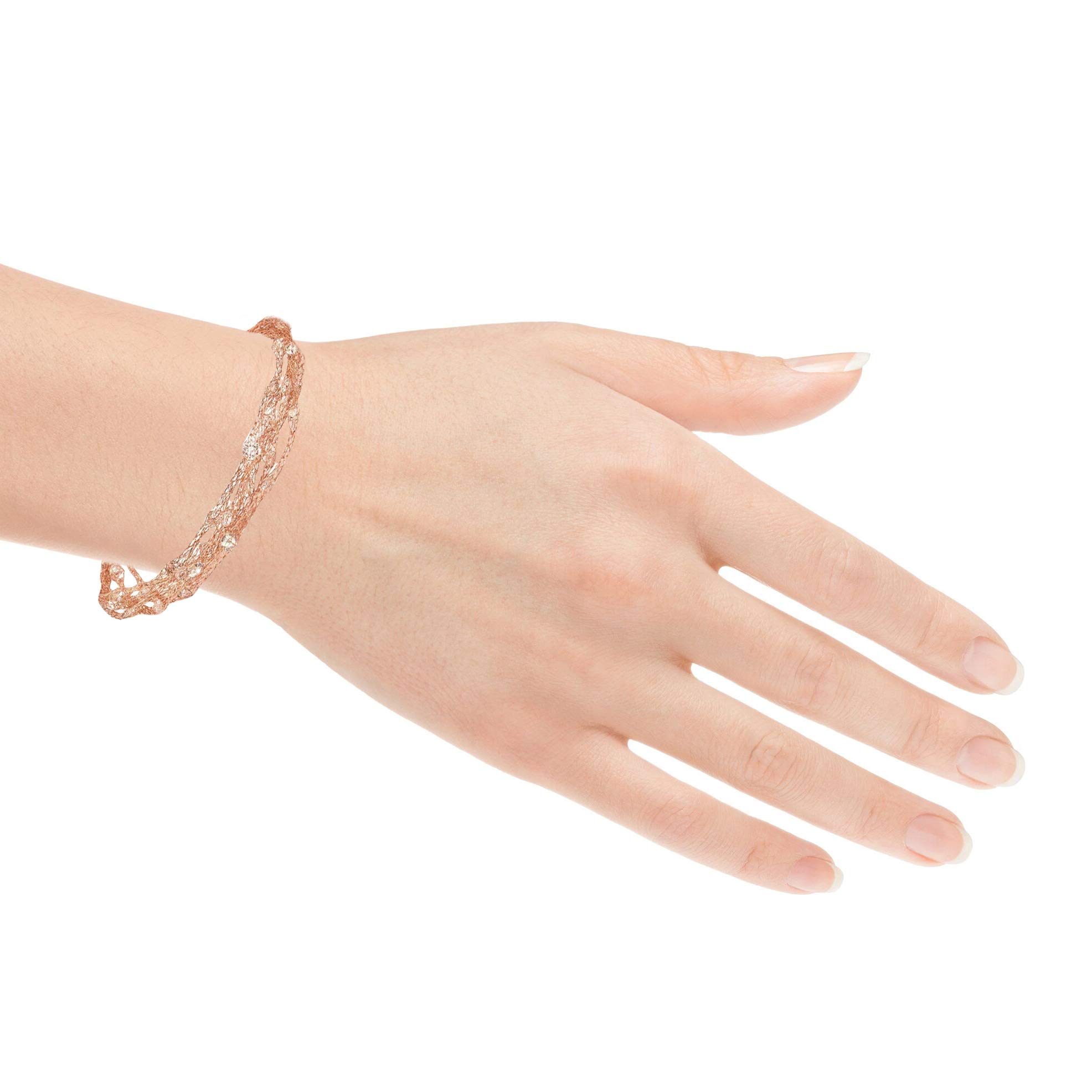 925 Sterling Silver Floating Gemstone Multi-Strand Bracelet for Women | 7.5