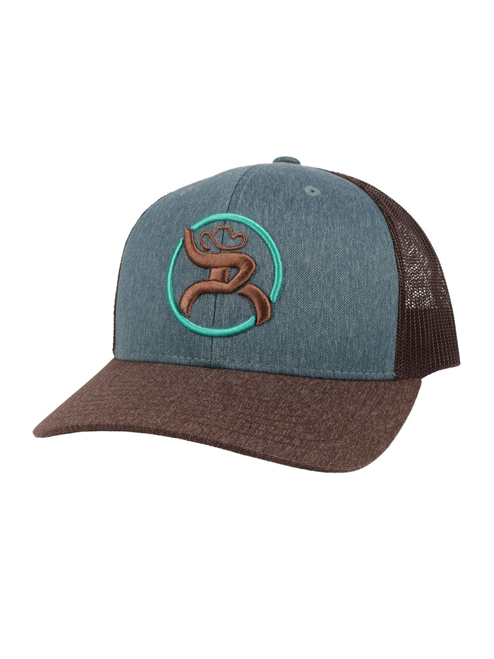 Hooey 4029T BLBR Mid Profile Snapback Trucker Hat - Blue & Brown Adjustable Baseball Cap for Men & Women - Perfect for Outdoor Activities, Fishing, and Casual Wear