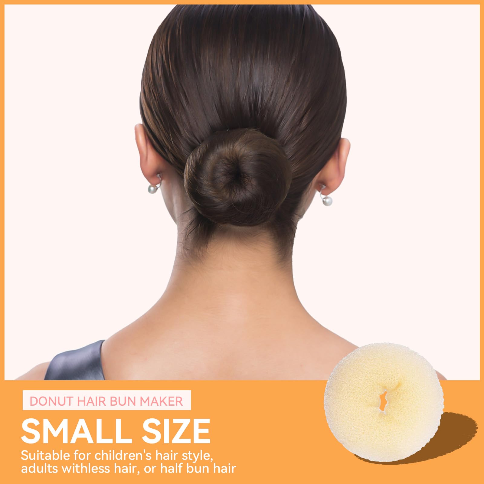 YaFex 3-Piece Hair Bun Maker Set (Small, Medium, Large) with 6 Hair Elastics & 1 Bag Hairpins - Blonde Nylon Hair Donut for Quick Updos, Ponytails, and Ballet Hairstyles
