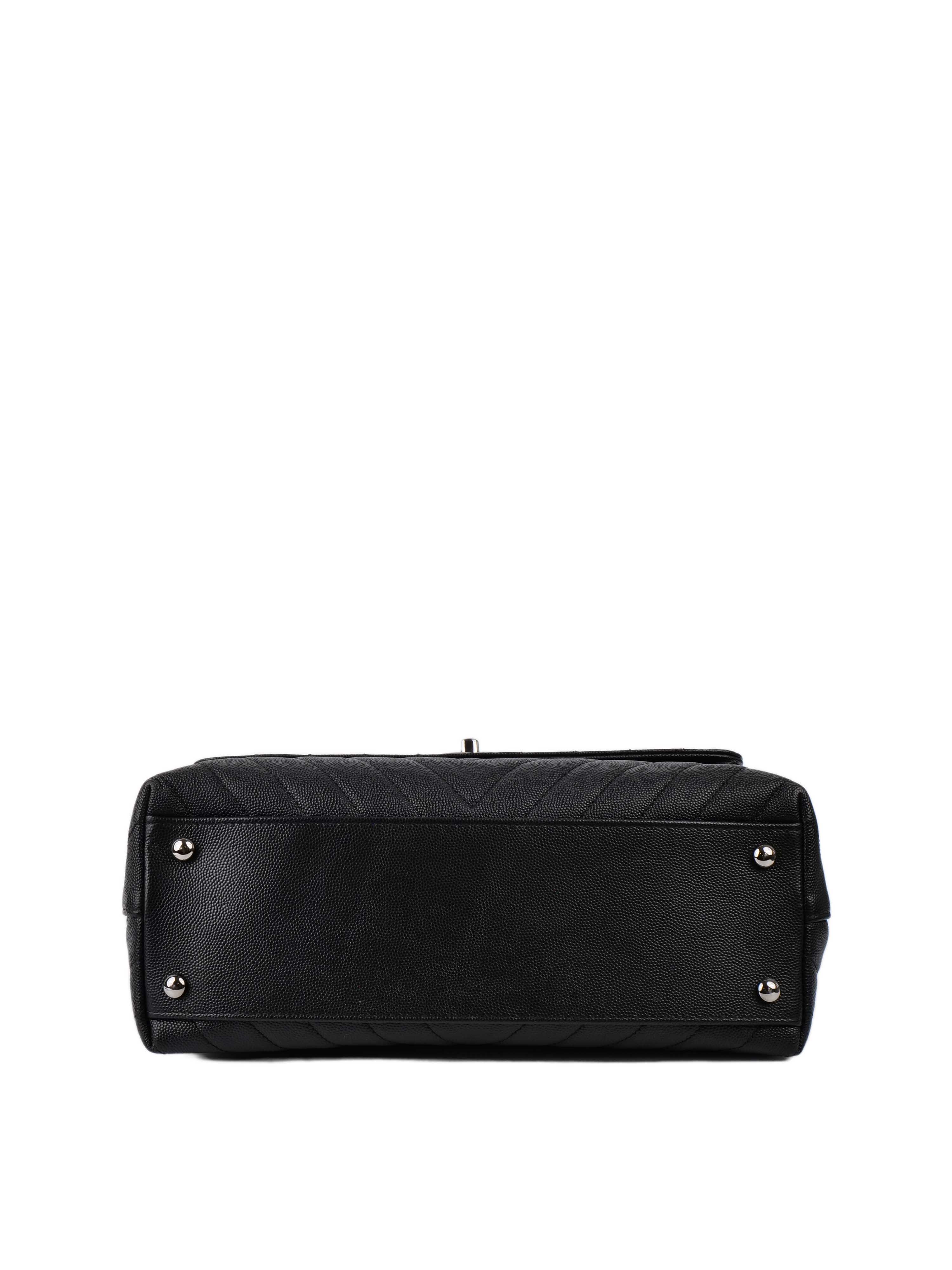 Chanel Medium Chevron So Black Coco Handle Bag - Luxury Quilted Leather Crossbody Purse for Women | Perfect for Evening Parties, Date Nights & Special Occasions