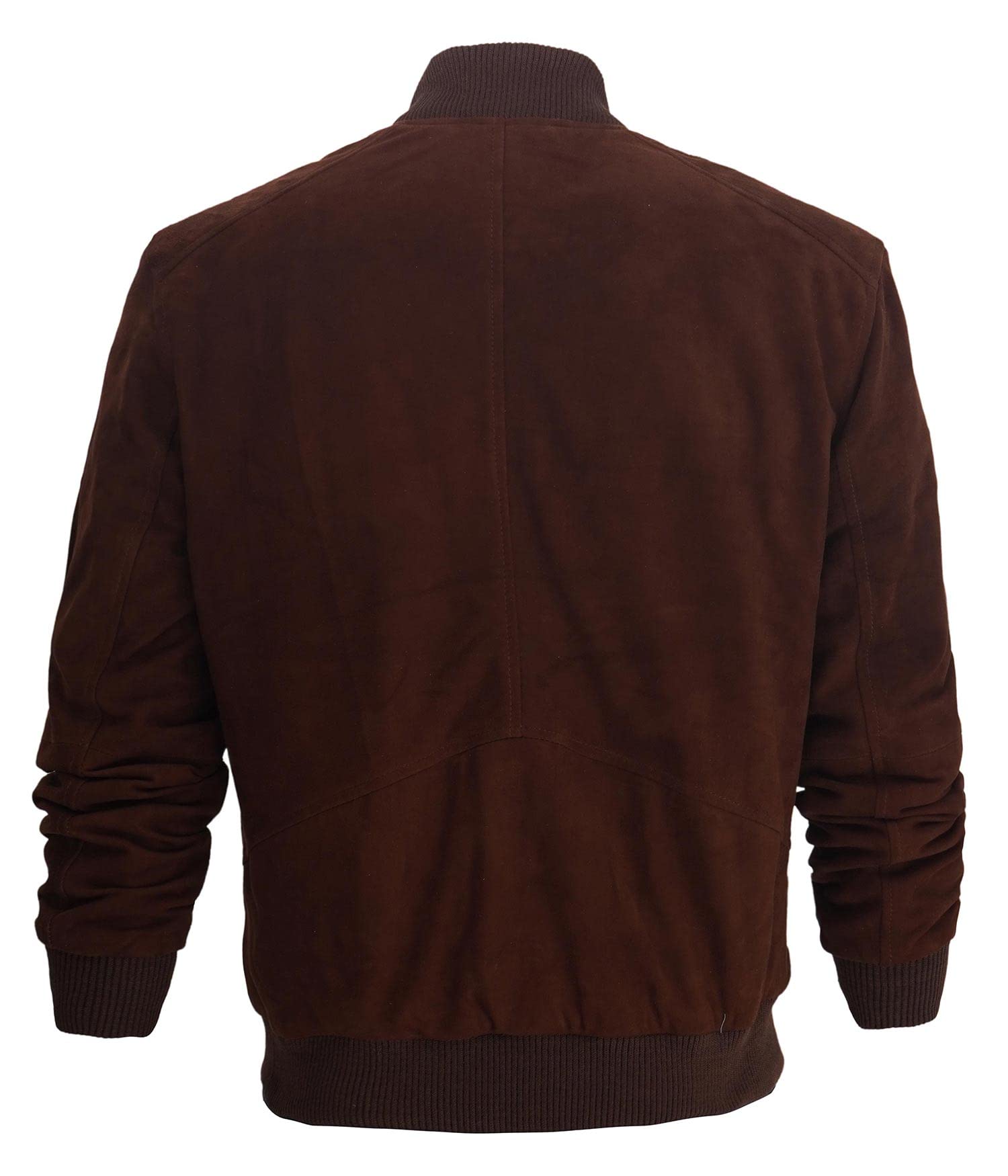 Genuine Suede Leather Bomber Jacket for Men - Classic Baseball Style Jacket | Winter Outerwear & Casual Fashion Wear