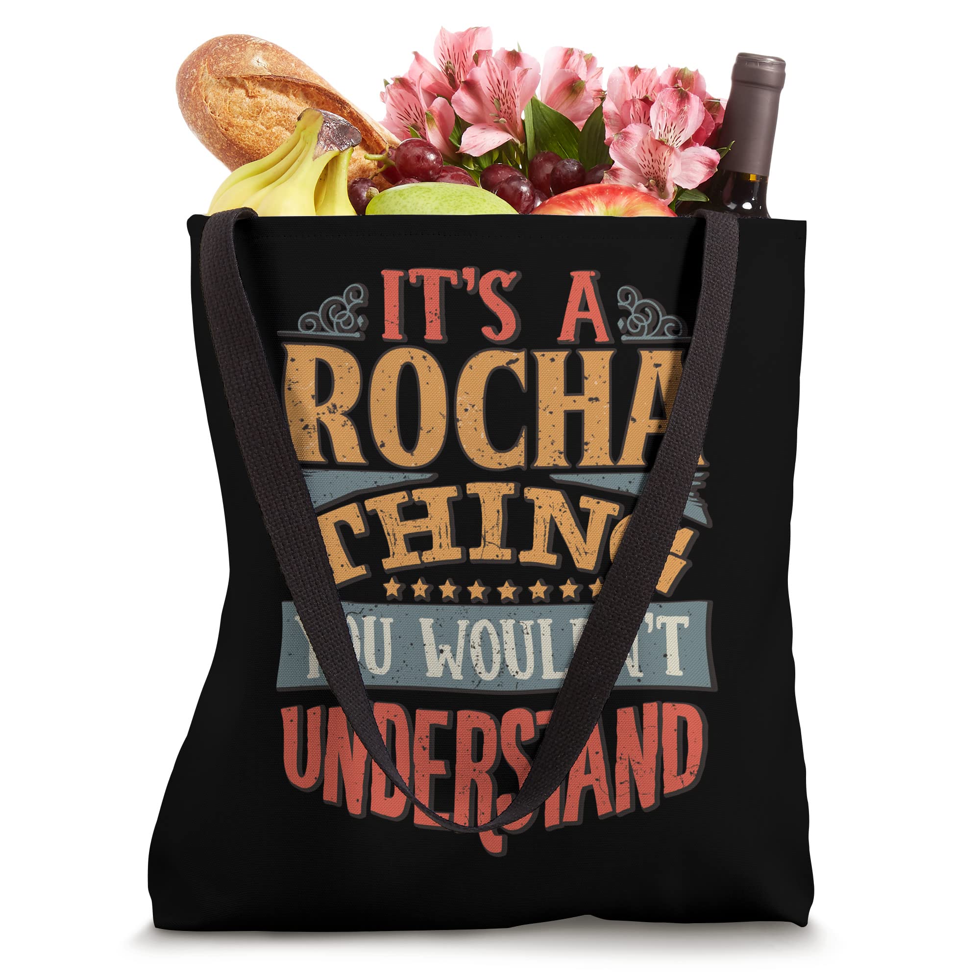 Rocha Personalized Name Tote Bag - Customized Canvas Shopper for Women, Beach, Grocery & Work - Durable Cotton Reusable Shopping Bag with Long Handles