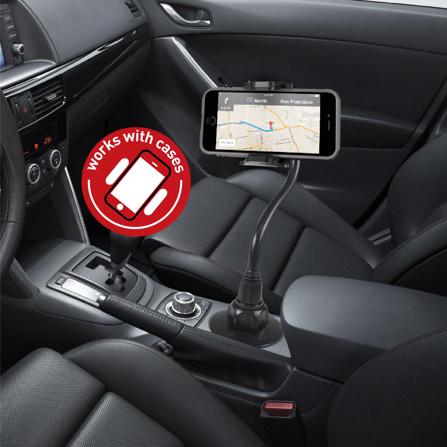 Macally Car Cup Holder Phone Mount - 8