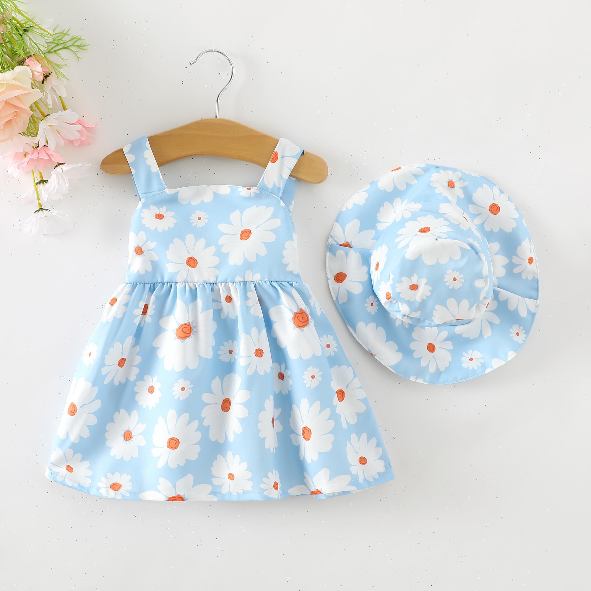 Newborn Baby Girl Dress - Toddler Halter Backless Sleeveless Floral Sundress | Summer Outfits for Infants & Girls | Perfect for Beach, Party & Photo Shoots