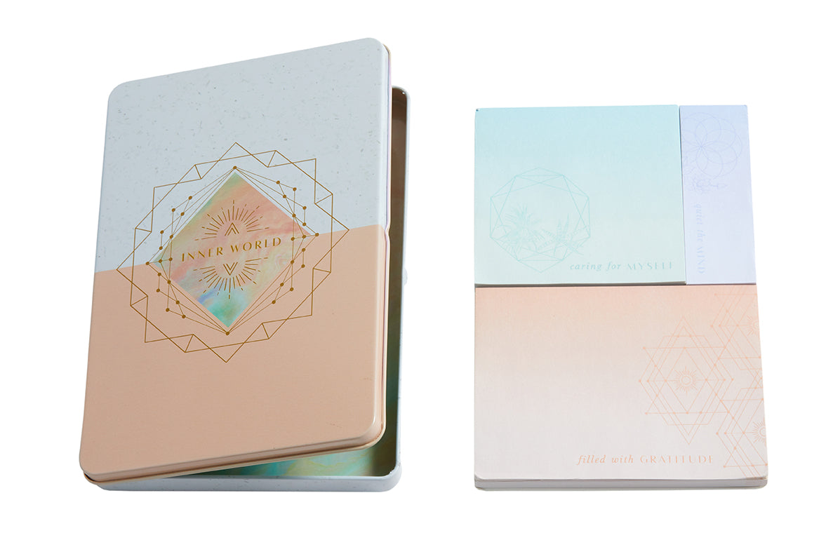 Inner World Sticky Note Tin Set - 50 Colorful Memo Pads for Office, School & Home Organization - Perfect for Planning, Reminders & Creative Journaling