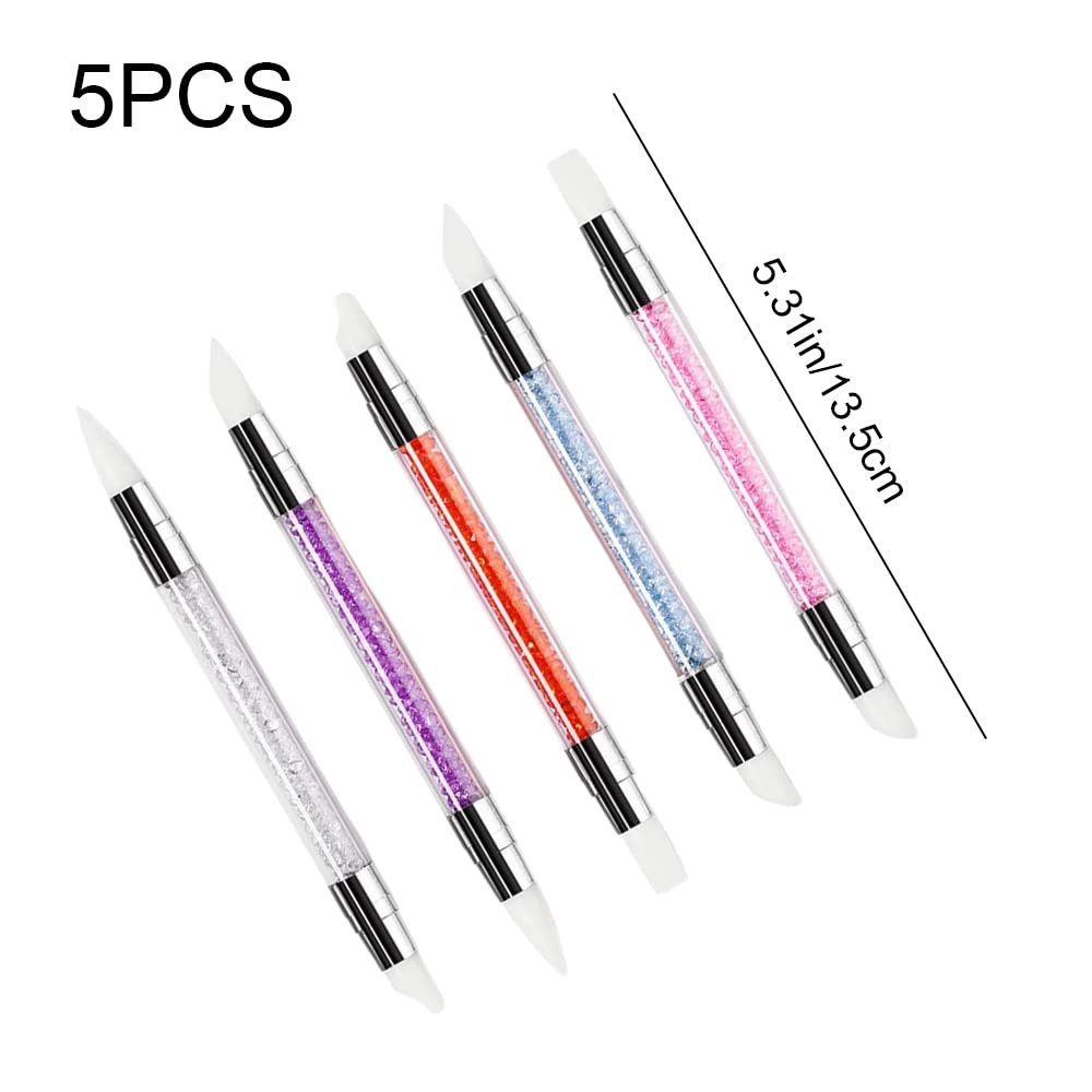 5 Pcs Professional Nail Art Brushes Set - Rhinestone & Sculpture Pens for DIY Manicure, Nail Art Drawing & Design | Perfect for Home Salon, Party Nails & Gift Giving
