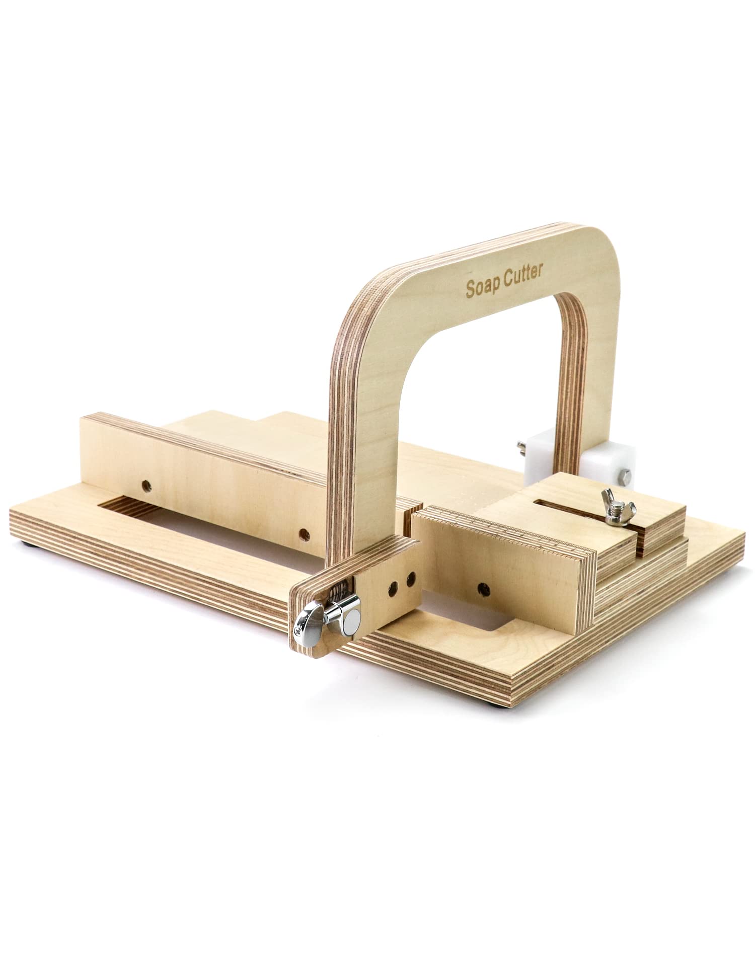 QWORK Adjustable Wooden Single Wire Soap Cutter for Handmade Soap Making, DIY Soap Slicer for Candles, Cheese & Wax Trimming - Perfect for Home Crafting & DIY Projects (1 Pack)
