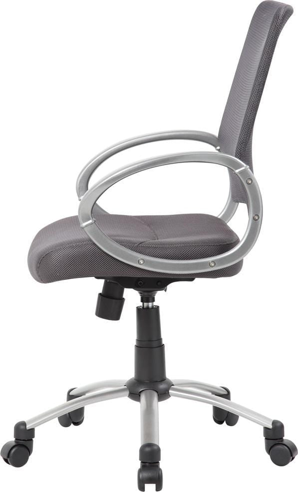 Boss B6416 Mesh Back Office Chair with Pewter Finish - Ergonomic Task Chair for Home & Office Workspaces