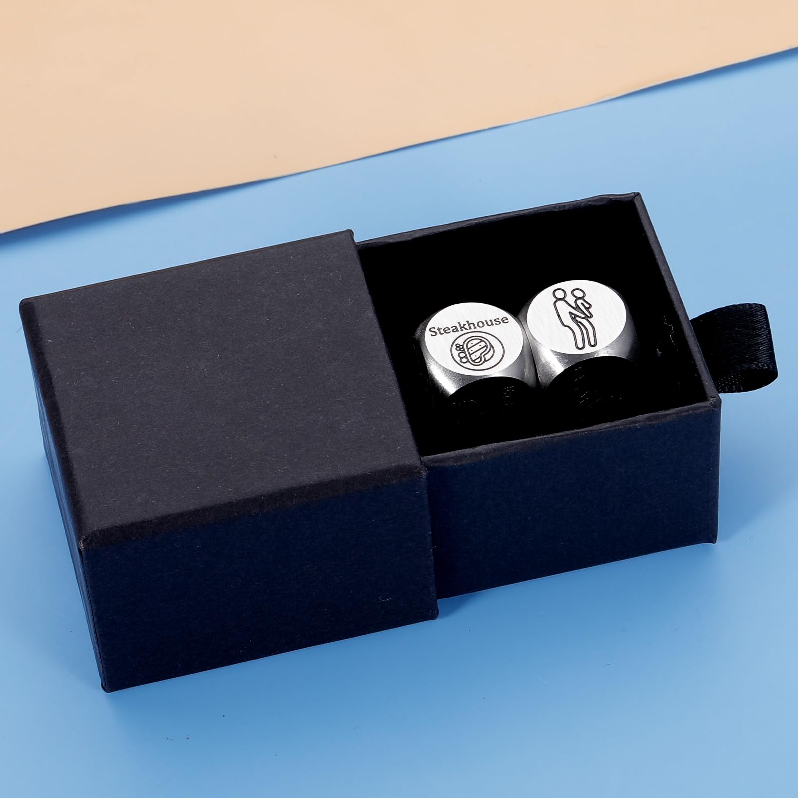 6th Anniversary Iron Dice Gift Set - Funny Couples Decision Making Dice for Date Night, Boyfriend, Girlfriend, Bridal Shower & Honeymoon | Unique Wedding Gift for Husband or Wife | Perfect for Romantic Evenings & Game Nights