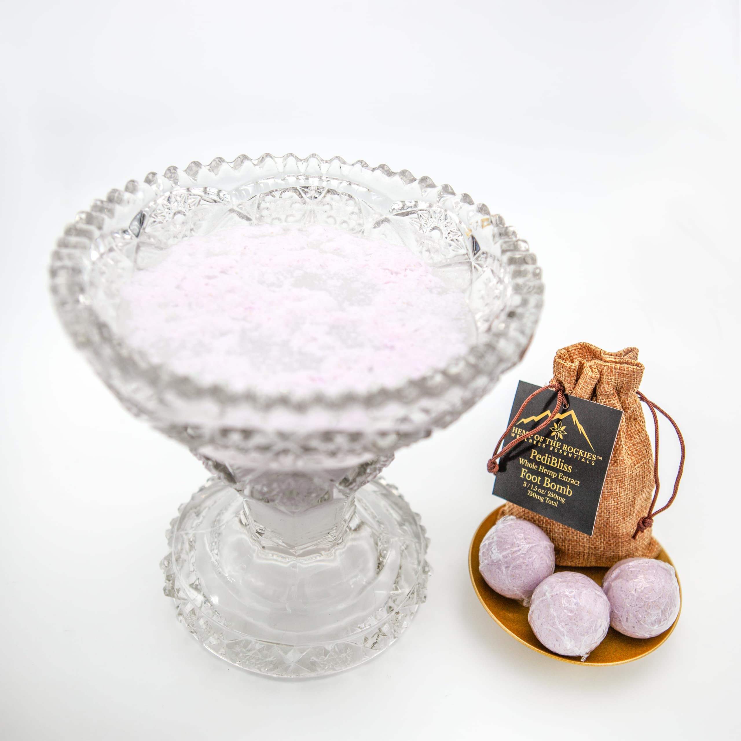 PediBliss Lavender Bath Bomb with Hemp Extract - Relaxing Foot Soak for Stress Relief & Self Care - Perfect for Spa Nights & Post-Workout Recovery