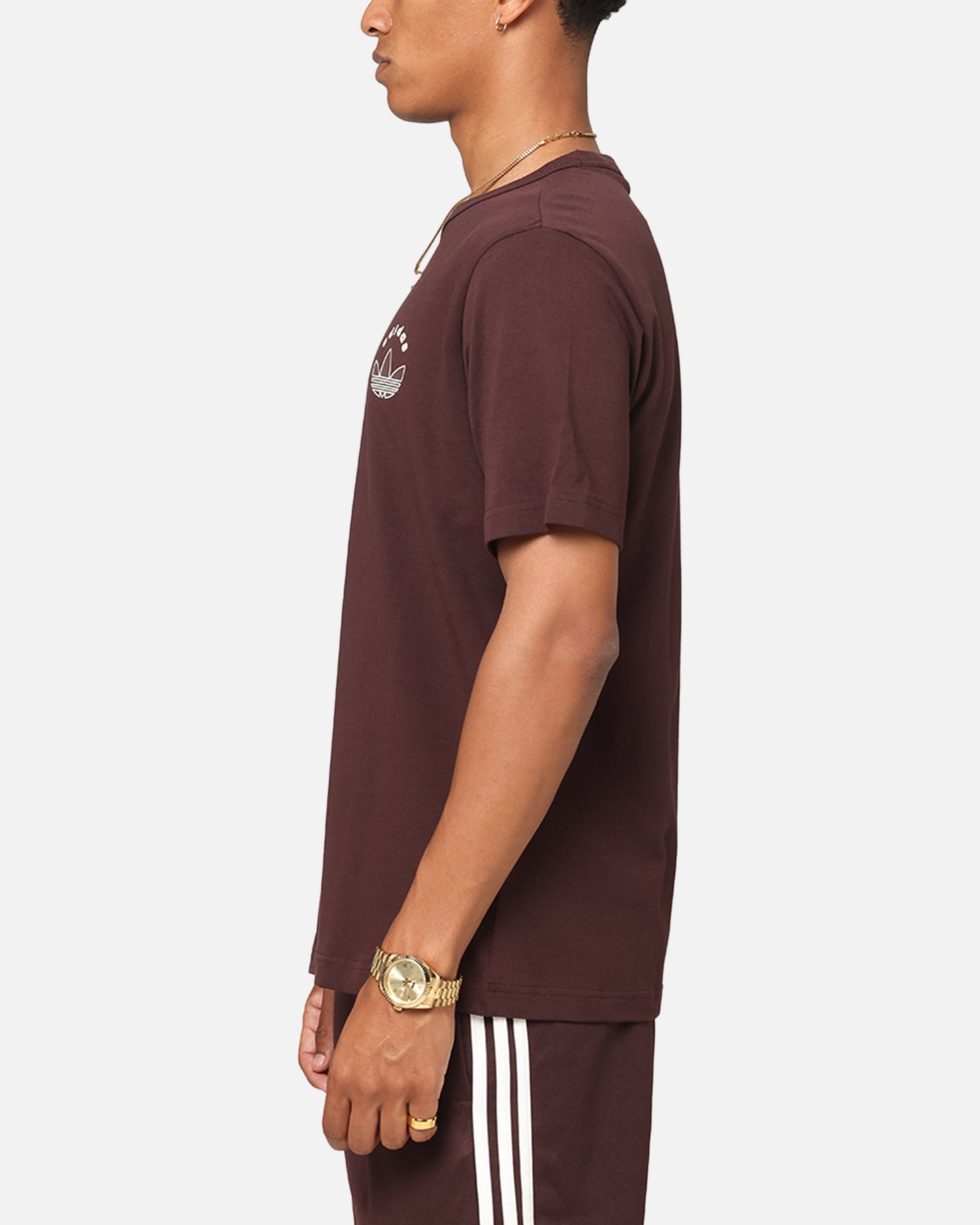 Adidas Graphic T-Shirt for Men - Brown Cotton Casual Tee with Printed Design - Perfect for Streetwear, Gym & Everyday Outfits