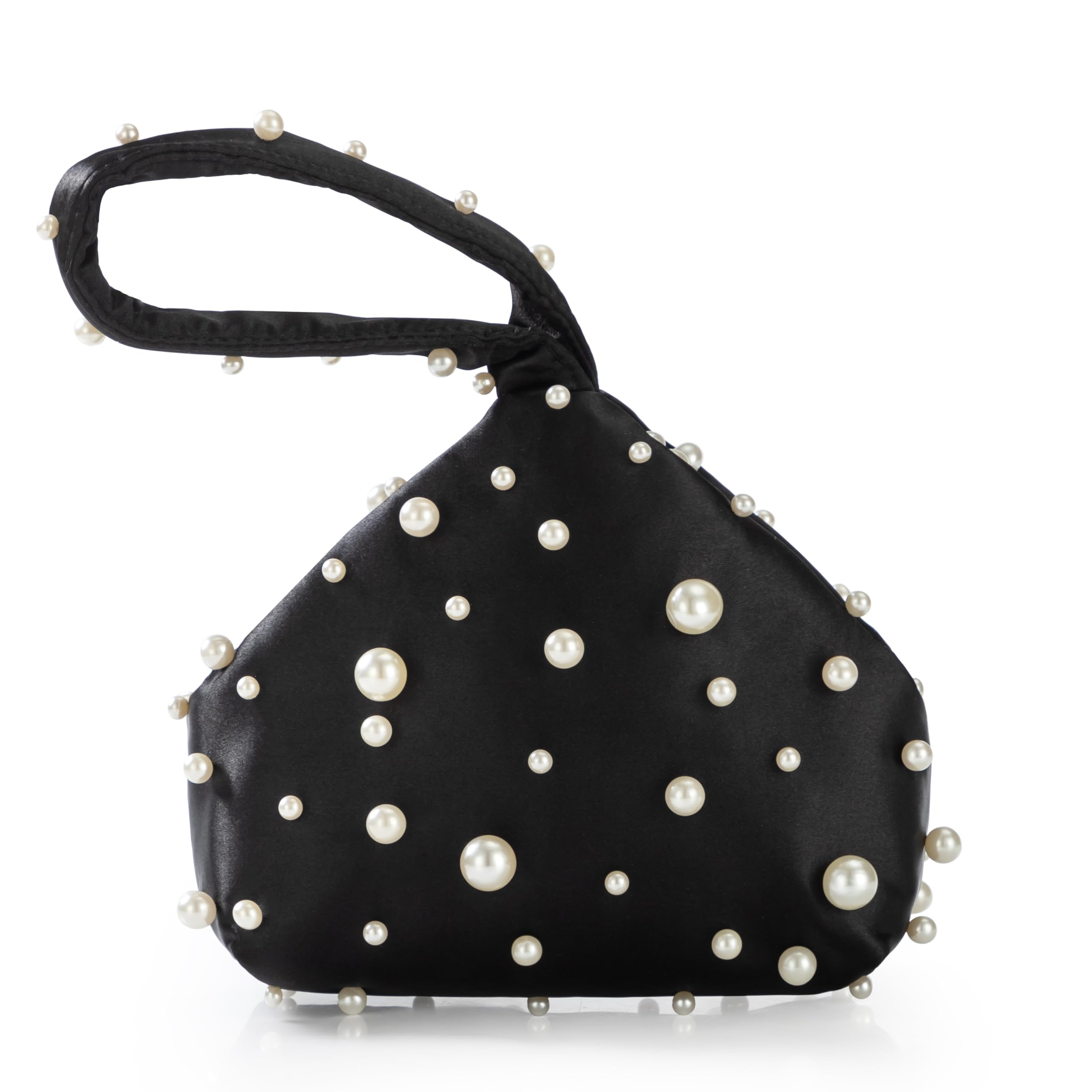BABEYOND Women's Satin Clutch Purse with Pearl Accents - Elegant Triangle Evening Bag for Wedding, Prom, Party & Special Occasions | Perfect Gift for Bridesmaids & Formal Events