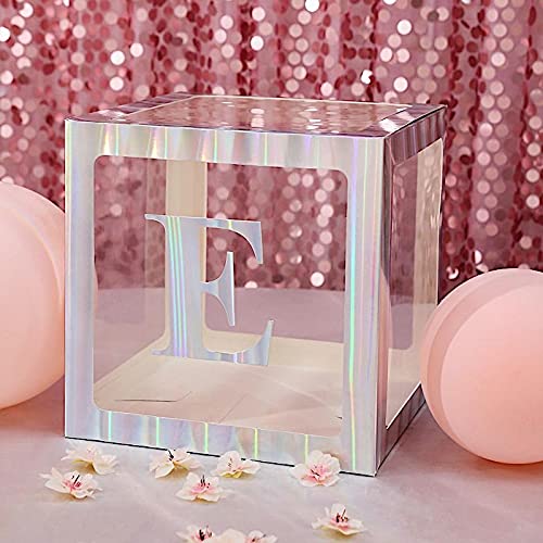 4 Pack Iridescent 5 Inch Letter E Stickers - Self-Adhesive Wall Decals for Home Decor, Nursery, Party Backdrop, Photo Booth & Classroom Bulletin Board
