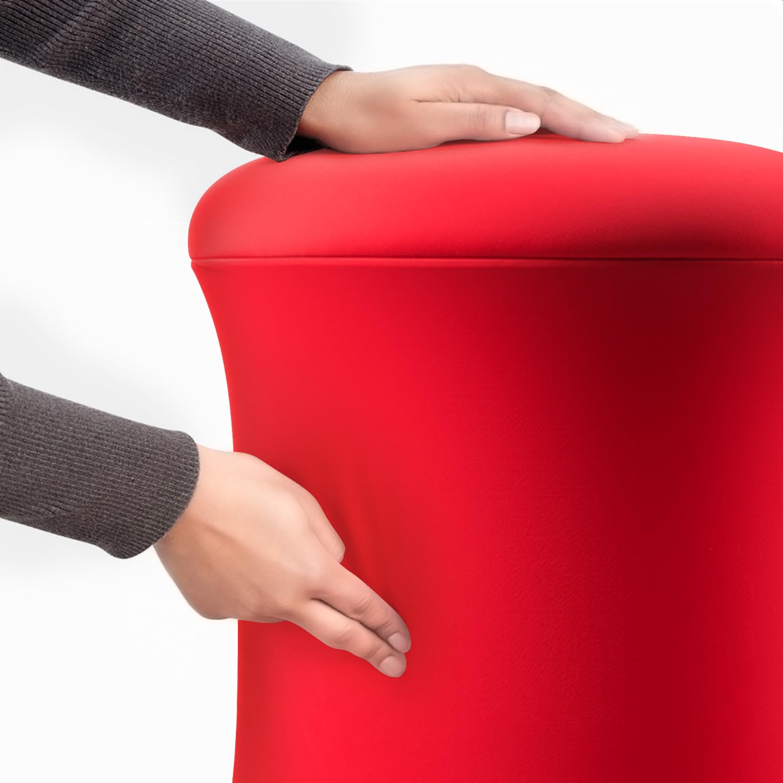 Ergonomic ADHD Wobble Stool & Yoga Ball Chair - Adjustable Height Active Sitting Stool for Adults & Kids - Improves Focus, Posture & Balance - Non-Slip Base for Home Office, Classroom, Exercise & Yoga (Red)