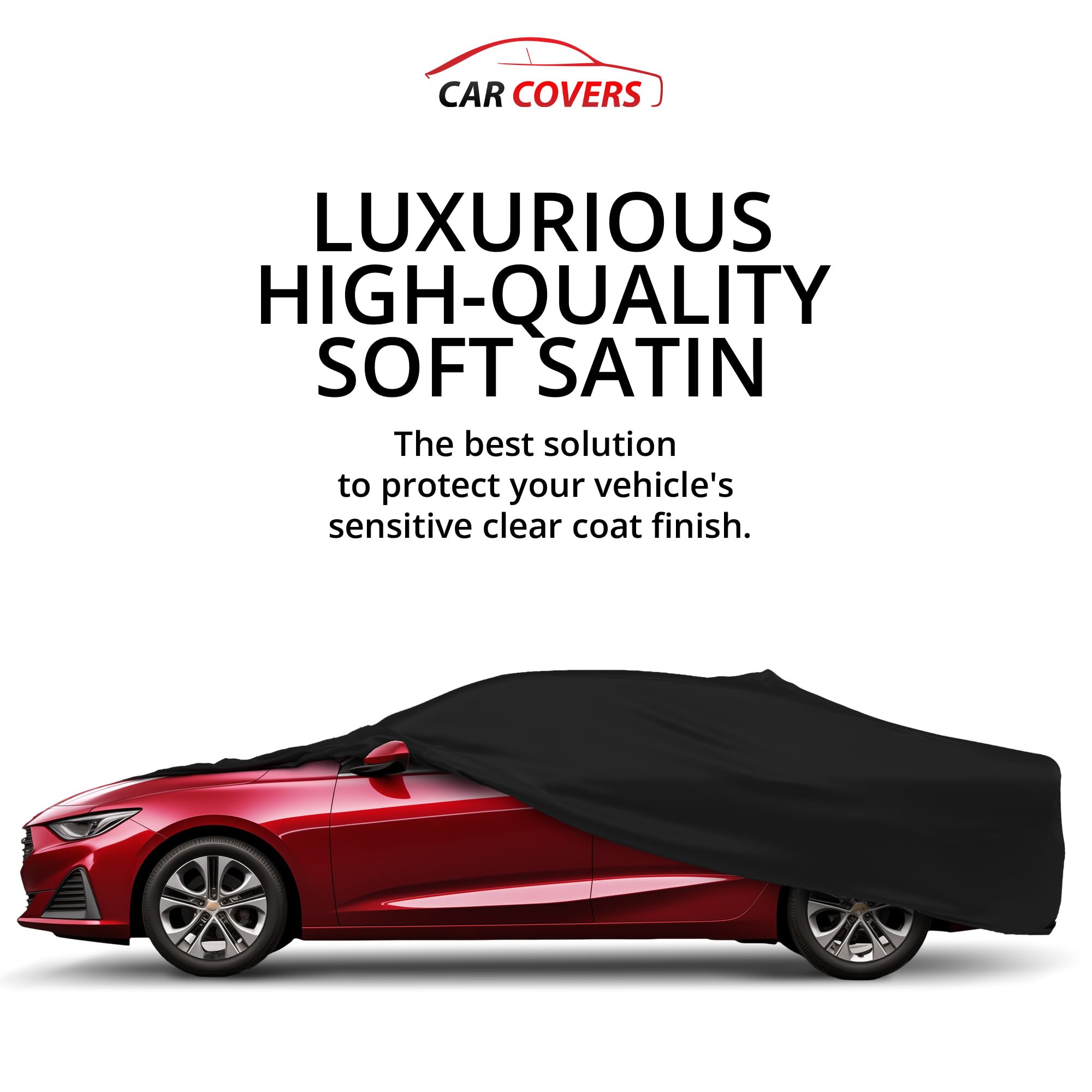 Scratch-Resistant Indoor Car Cover for Chevrolet 2021 Malibu - Black Satin Ultra Soft Material with Warranty | Car Accessories for Garage Storage & Vehicle Protection