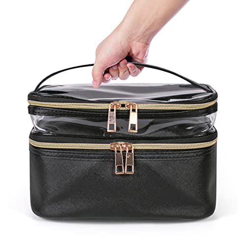 Travel Makeup Pouch Organizer Bag - Waterproof Cosmetic Case for Women, Perfect for Airplane Carry-on & Vacation Essentials Storage