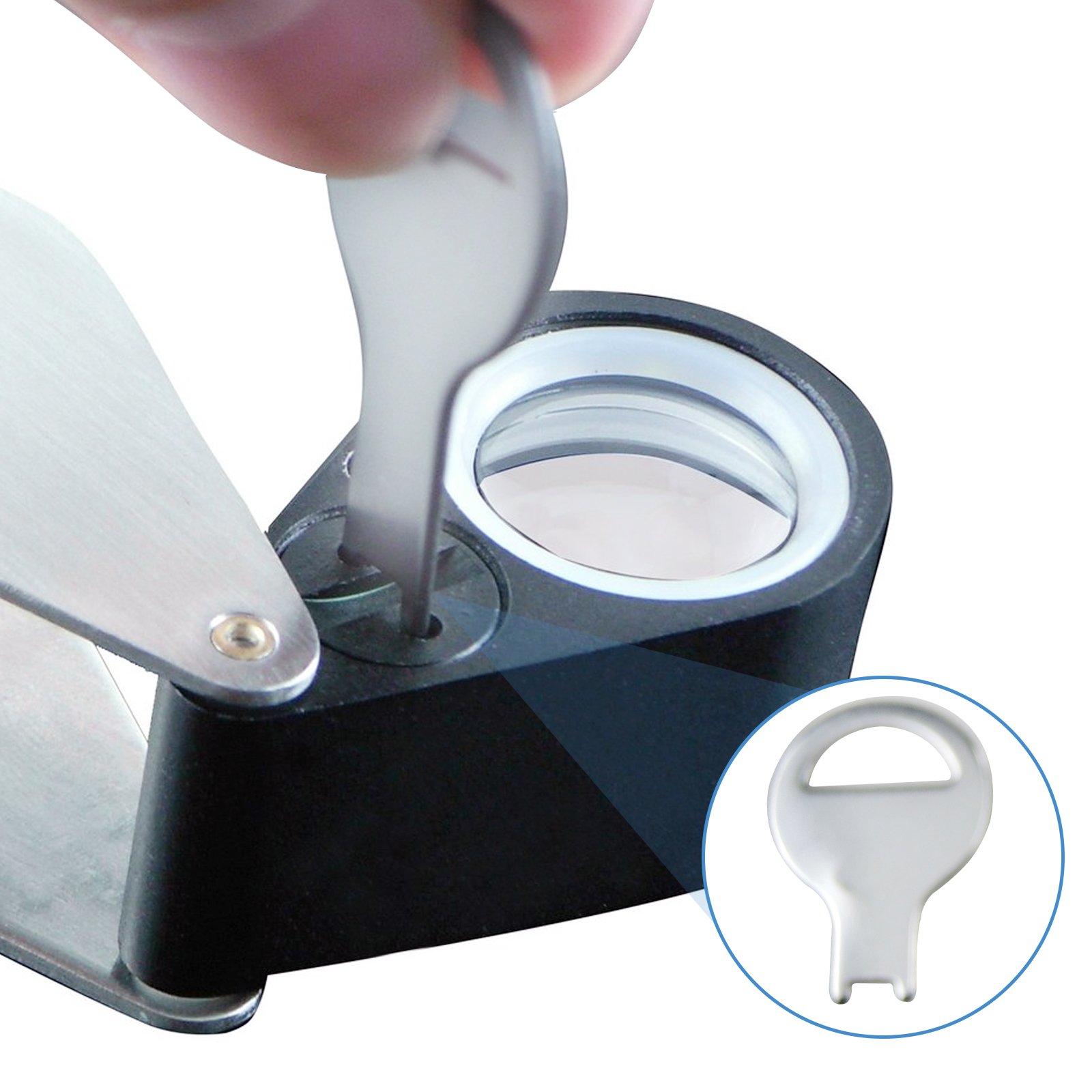 30x Magnifying Glass with LED Light - Foldable Jewelers Loupe for Jewelry, Coins, Stamps, Watches & Antiques - UV & LED Illuminated Pocket Magnifier (21mm Lens) - Perfect for Hobbyists, Gemologists & Collectors - Use for Inspection, Repair & Detailed Close-Up Work