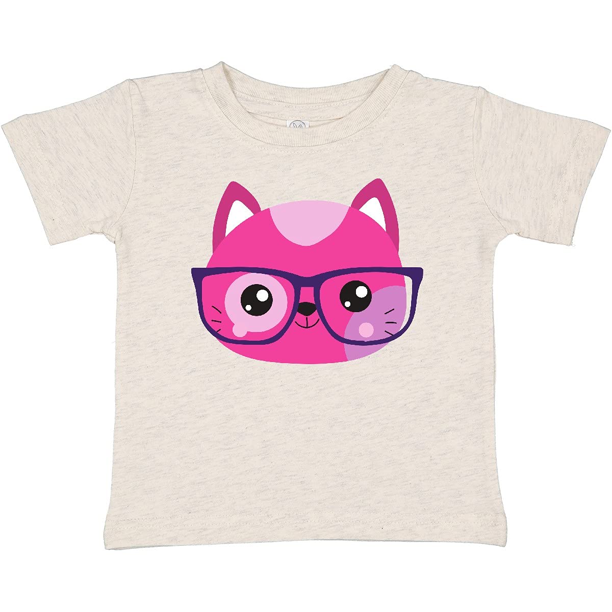 Inktastic Hipster Cat with Glasses - Cute Kitten Graphic Baby T-Shirt for Boys & Girls | Fun Casual Wear for Playdates & Family Outings