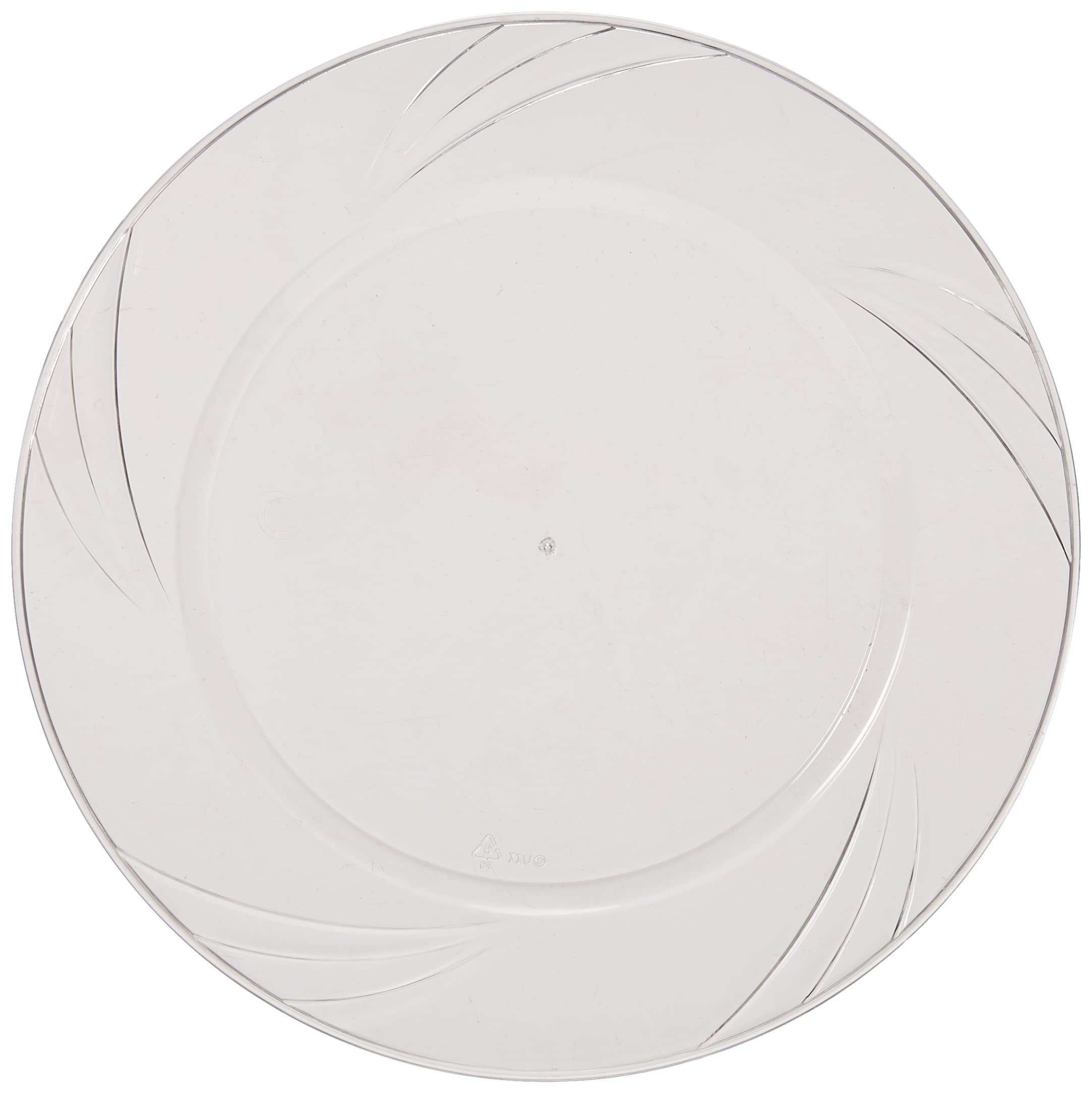 10-Pack Etched Clear Plastic Dessert Plates - Elegant Disposable Party Plates for Weddings, Birthdays & Special Events - Shatterproof & Stylish Serving Dishes