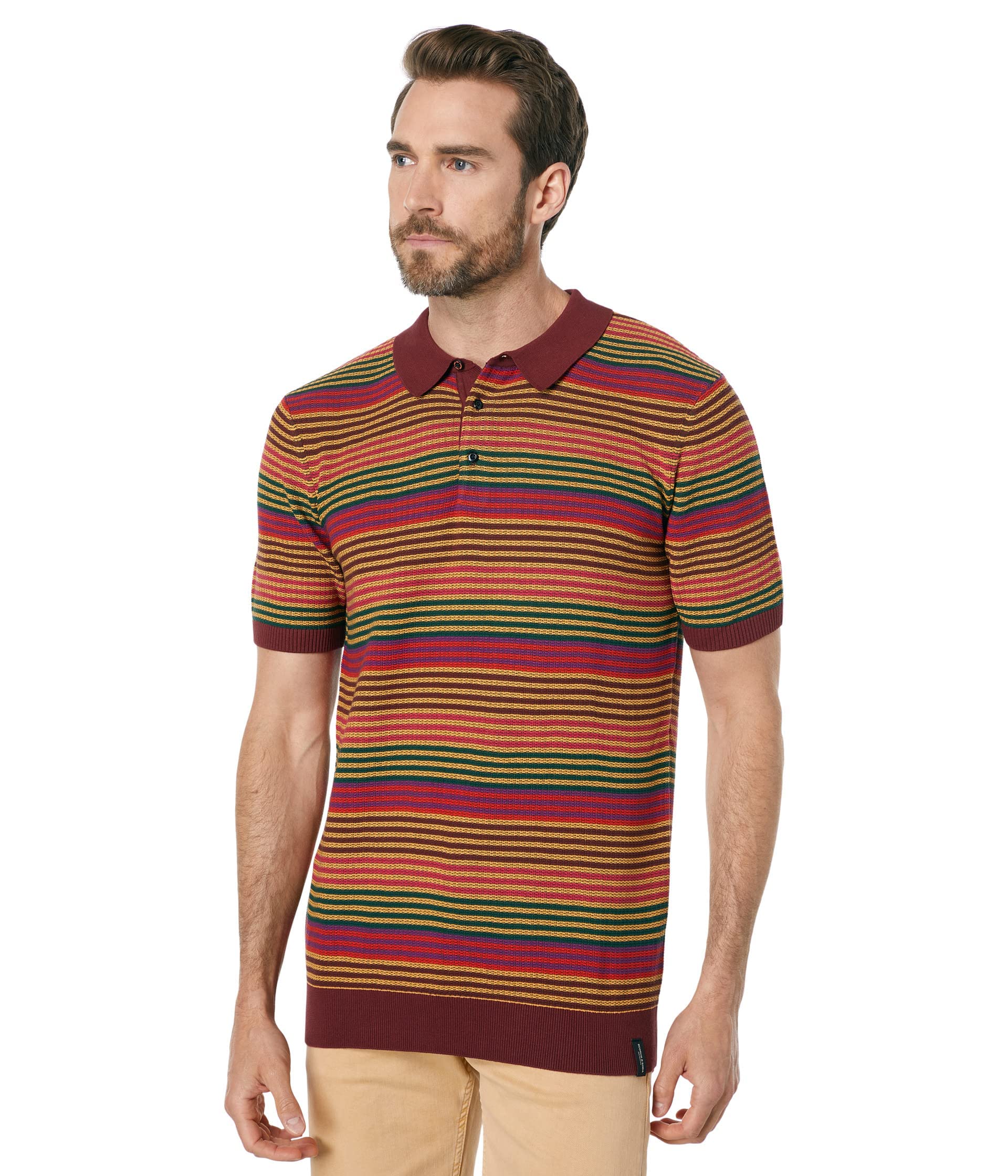 Scotch & Soda Men's Organic Cotton Knitted Polo Shirt - Slim Fit Casual Button Down Top for Work, Office & Weekend Outings