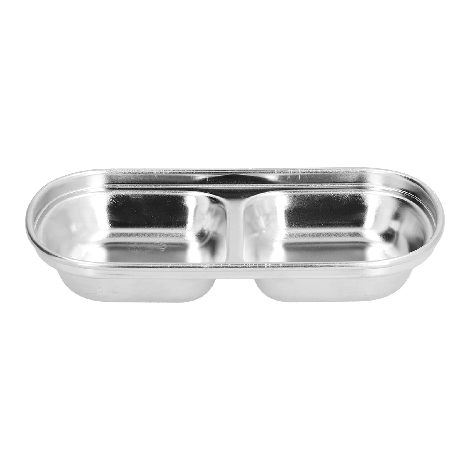6.02 Inch 304 Stainless Steel Divided Sauce Dish - 2/3 Compartment Korean Ketchup Bowl, Thickened Hot Pot Sauce Tray, Multi-Purpose Seasoning Dip Container for Camping, Hiking, BBQ, Picnics & Home Kitchen Use