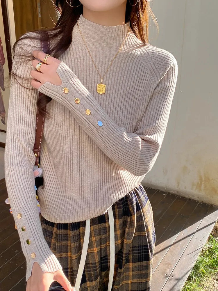 Women's Slim Soft Knit Turtleneck Sweater - Long Sleeve Pullover Jumper for Autumn Winter | Streetwear Fashion | Perfect for Office, Dating & Casual Outfits