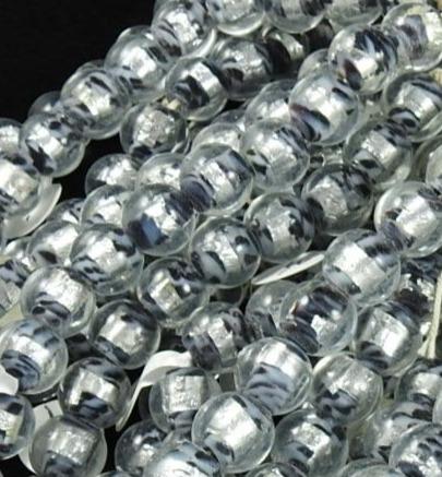Clear, Silver & Black Glass Bead Strands for Jewelry Making - DIY Necklace, Bracelet & Craft Supplies (12 Inch Strands, 6mm Beads) - Perfect for Handmade Gifts, Fashion Accessories & Beading Projects