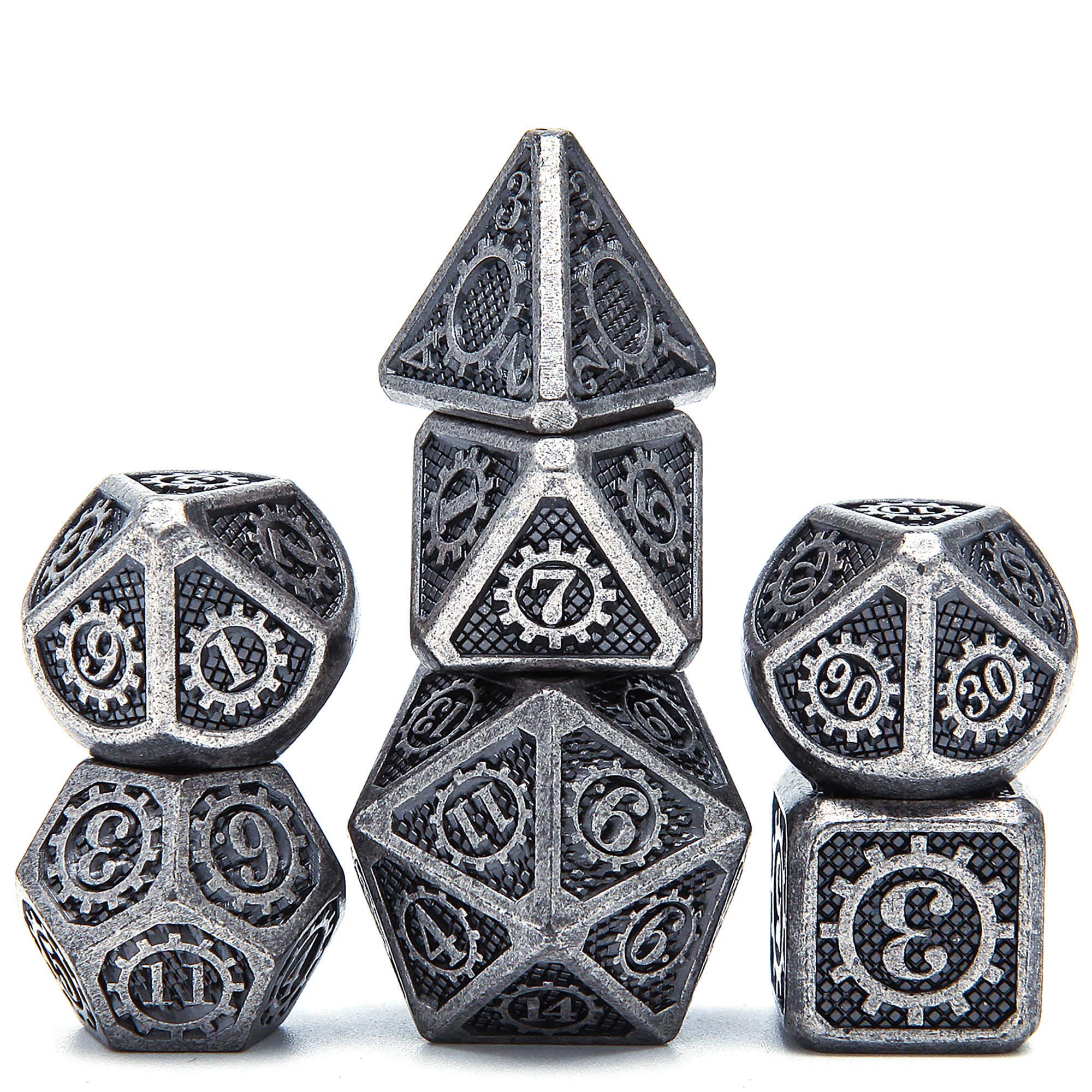 Premium D&D Metal Dice Set for Dungeons & Dragons RPG - 7-Piece Cool Multicolor Dice Collection with Gift Box - Perfect for Tabletop Gaming, D&D Campaigns & Dice Collectors