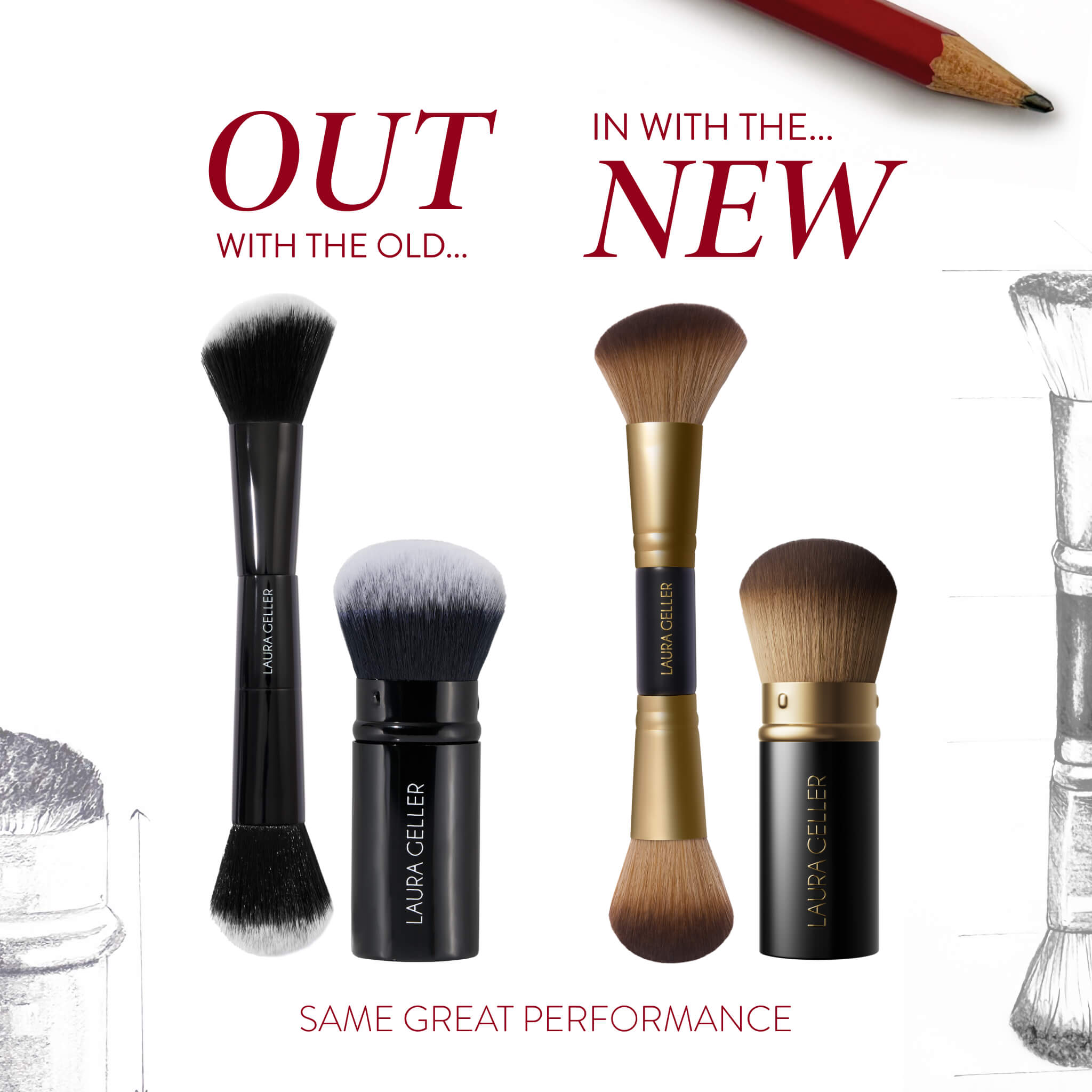 Face it All 2PC Brush Set - Professional Makeup Brush Kit for Foundation & Blending - Perfect for Daily Makeup Application & Travel