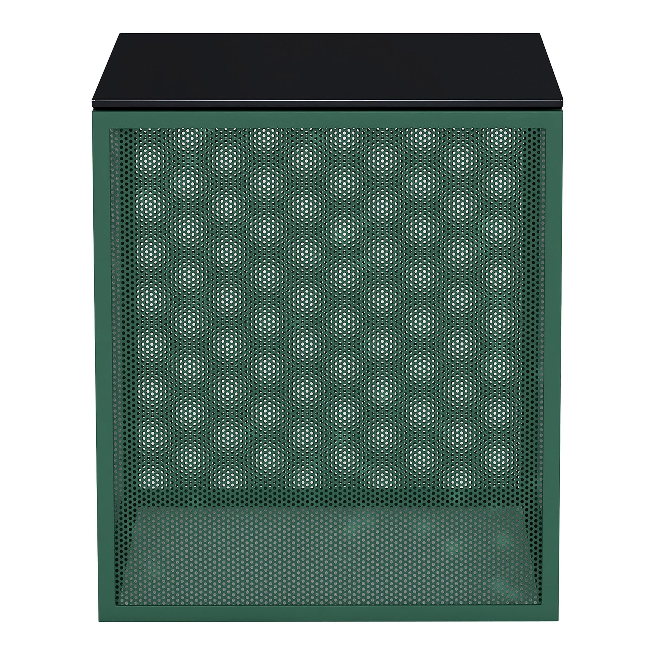 Furniture of America Kelforia Modern Glass Top Side Table - Green Accent End Table for Living Room, Bedroom & Office Decor