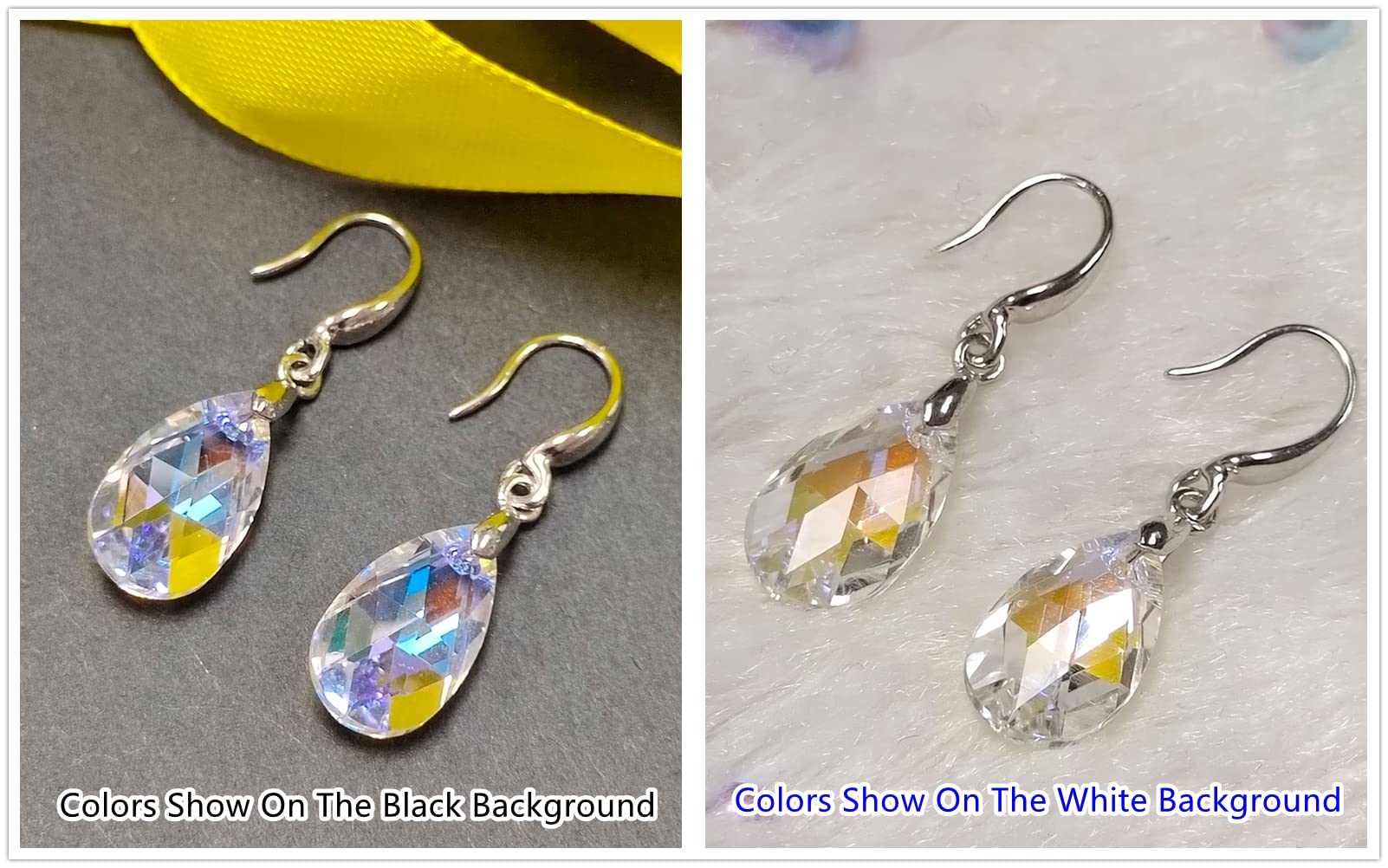 Pear Shaped Water Drop Earrings for Women - Boho Silver Crystal Dangle Piercing Earrings | Perfect for Parties, Weddings & Everyday Wear