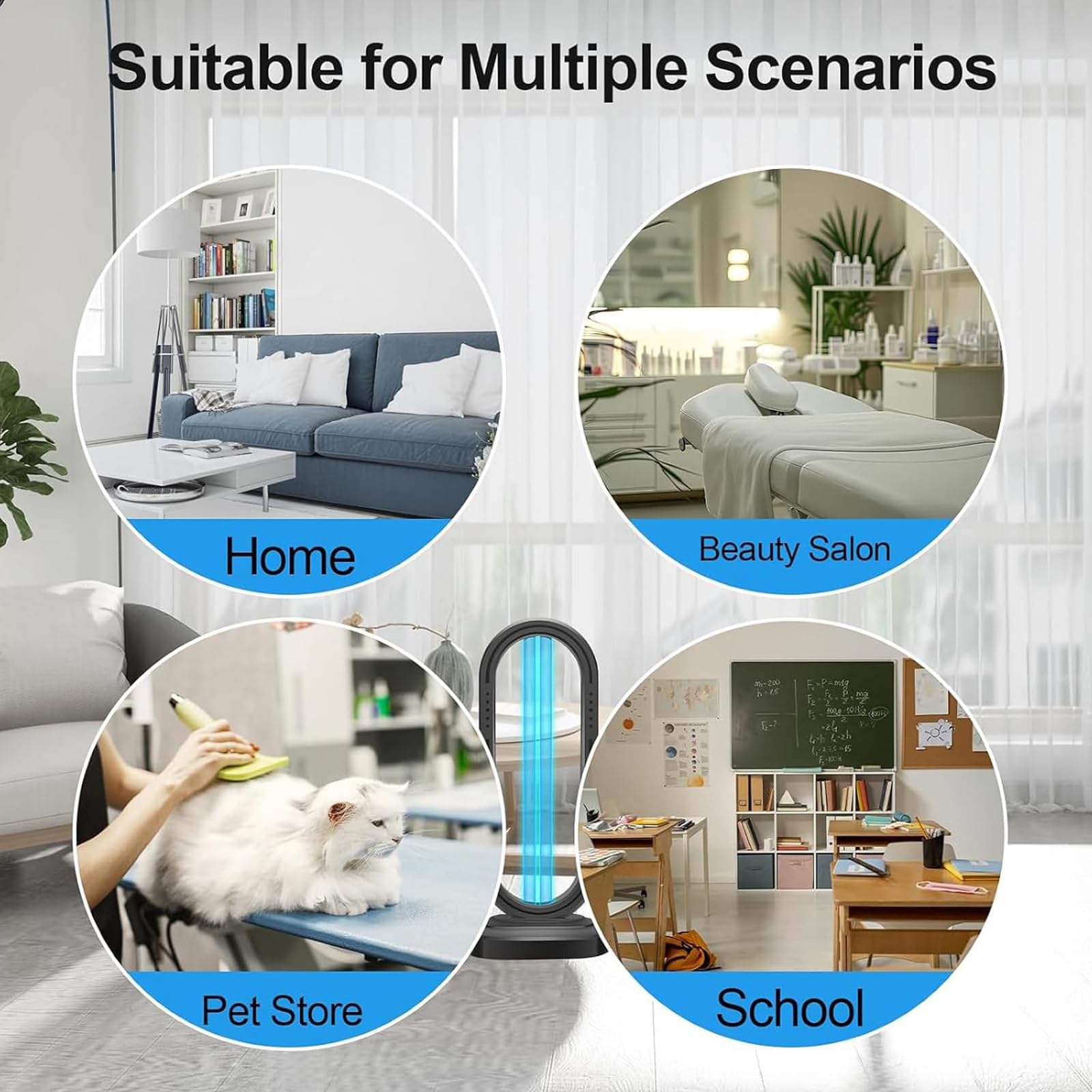 Lumivyx Haloclean Air Purifier with 3 Timer Settings & Remote Control - Black - Perfect for Bedroom, Living Room, and Office Air Purification