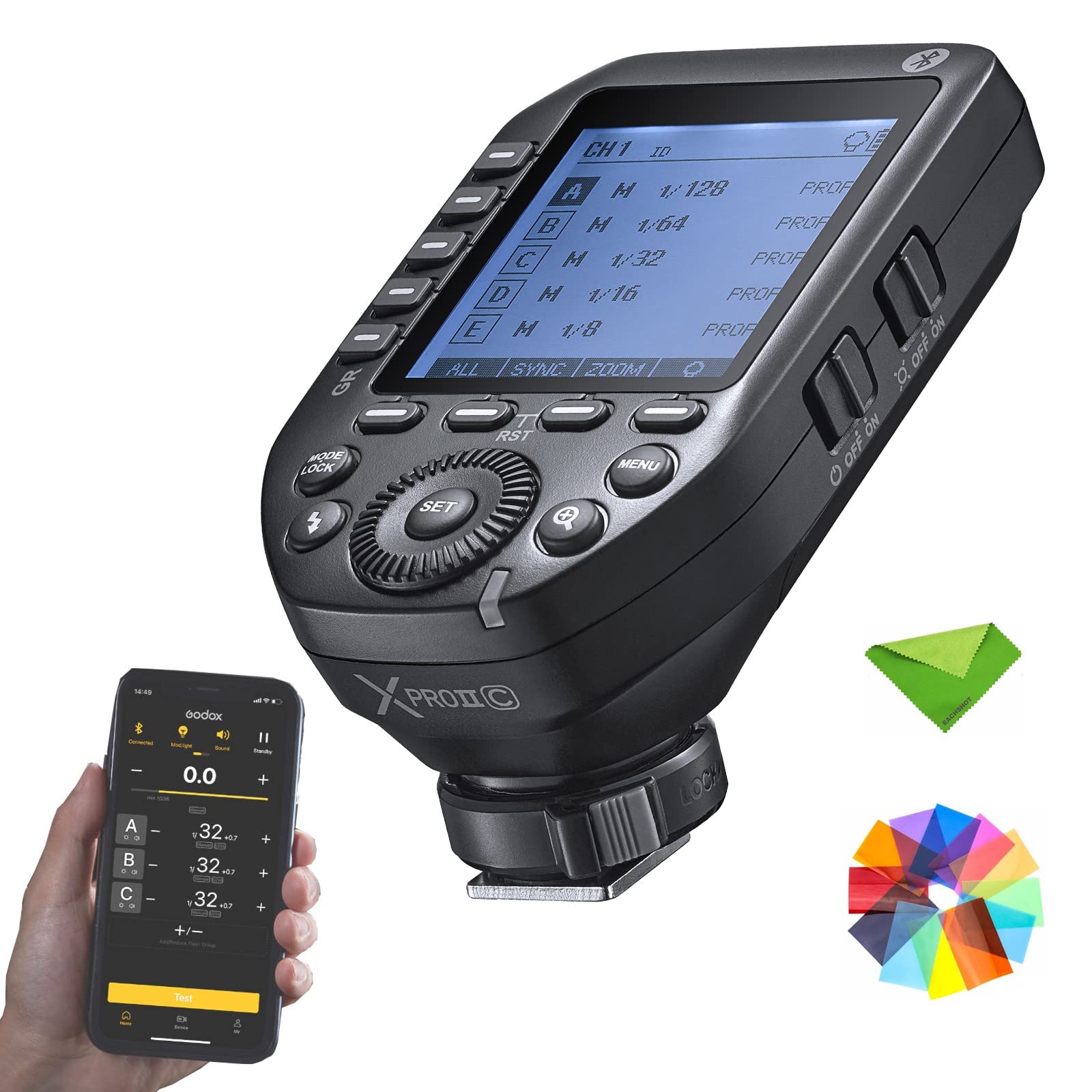Godox XProII XProII-C XProIIC Wireless Flash Trigger for Canon Cameras – TTL 2.4G HSS 1/8000s Bluetooth Compatible, Large LCD Screen (Upgrade from XPro XPro-C) – Perfect for Studio Photography, Wedding & Outdoor Shooting with Canon EOS DSLR
