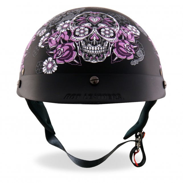 Hot Leathers D.O.T. Approved Sugar Skull Matte Black Motorcycle Helmet - Full Face Protection for Cruiser & Street Bikes Riding Safety Gear