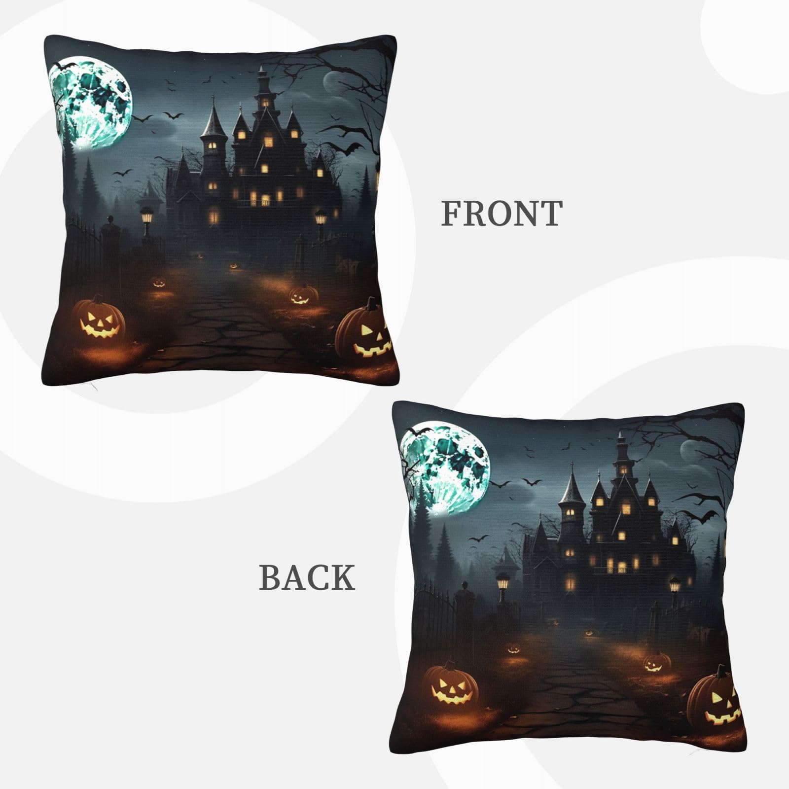 18x18 Inch Halloween Decorative Throw Pillow Covers - Soft Plush Double Sided Square Cushion Covers for Sofa & Living Room - Perfect for Seasonal Home Decor and Cozy Fall Ambiance