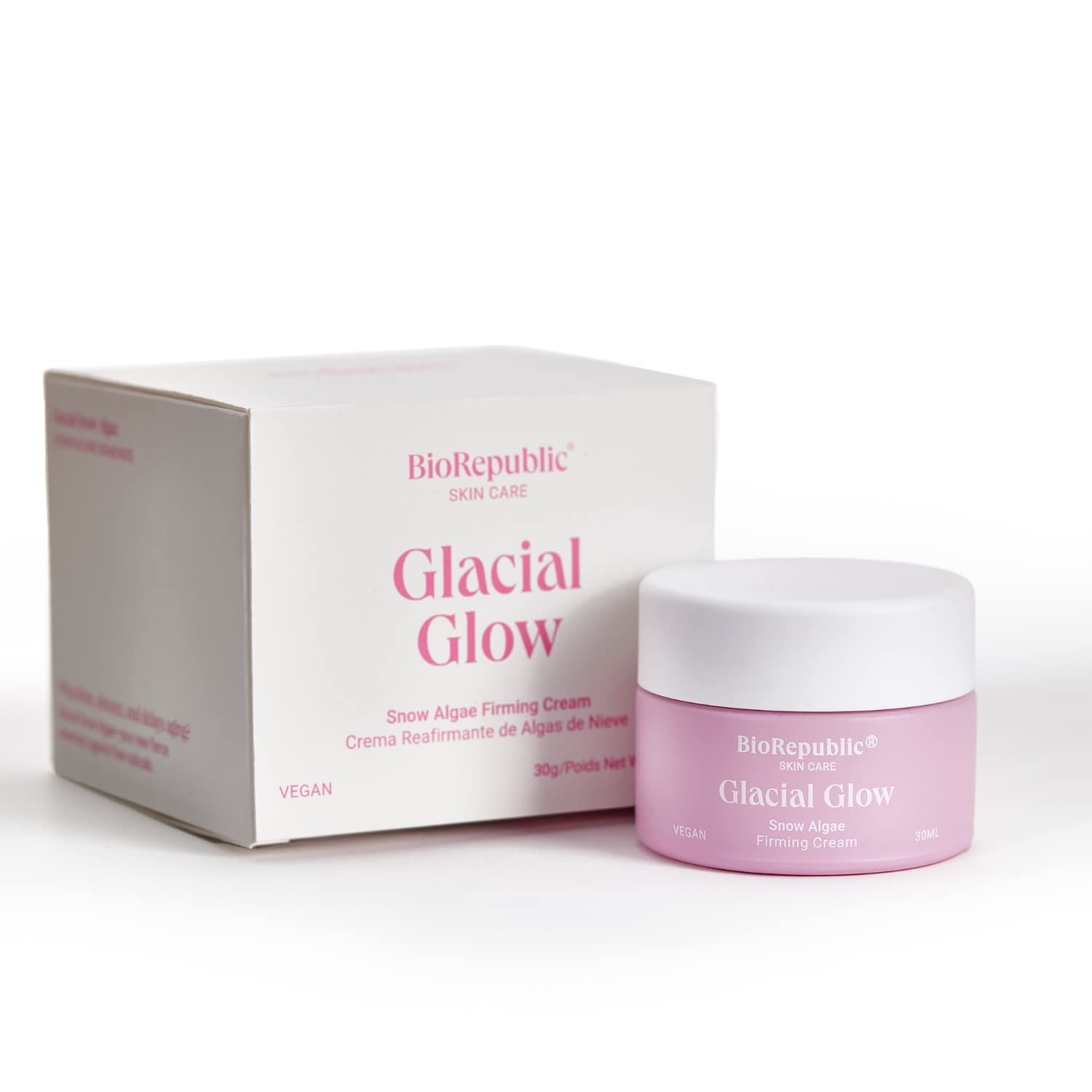 BioRepublic Super Collagen + Detox Glacial Algae Face Cream with Snow Algae, Niacinamide & Hyaluronic Acid - Brightening & Revitalizing Vegan Skincare for All Skin Types - Perfect for Daily Hydration & Anti-Aging Routine (30mL)