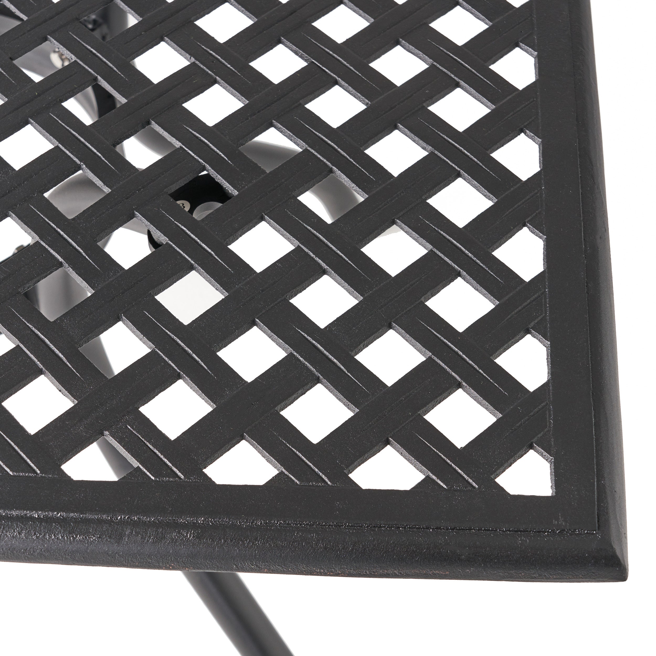 CAYMAN ARCH MESH I 39 Inch Square Outdoor Dining Table - Perfect for Patio, Garden, and Backyard Entertaining