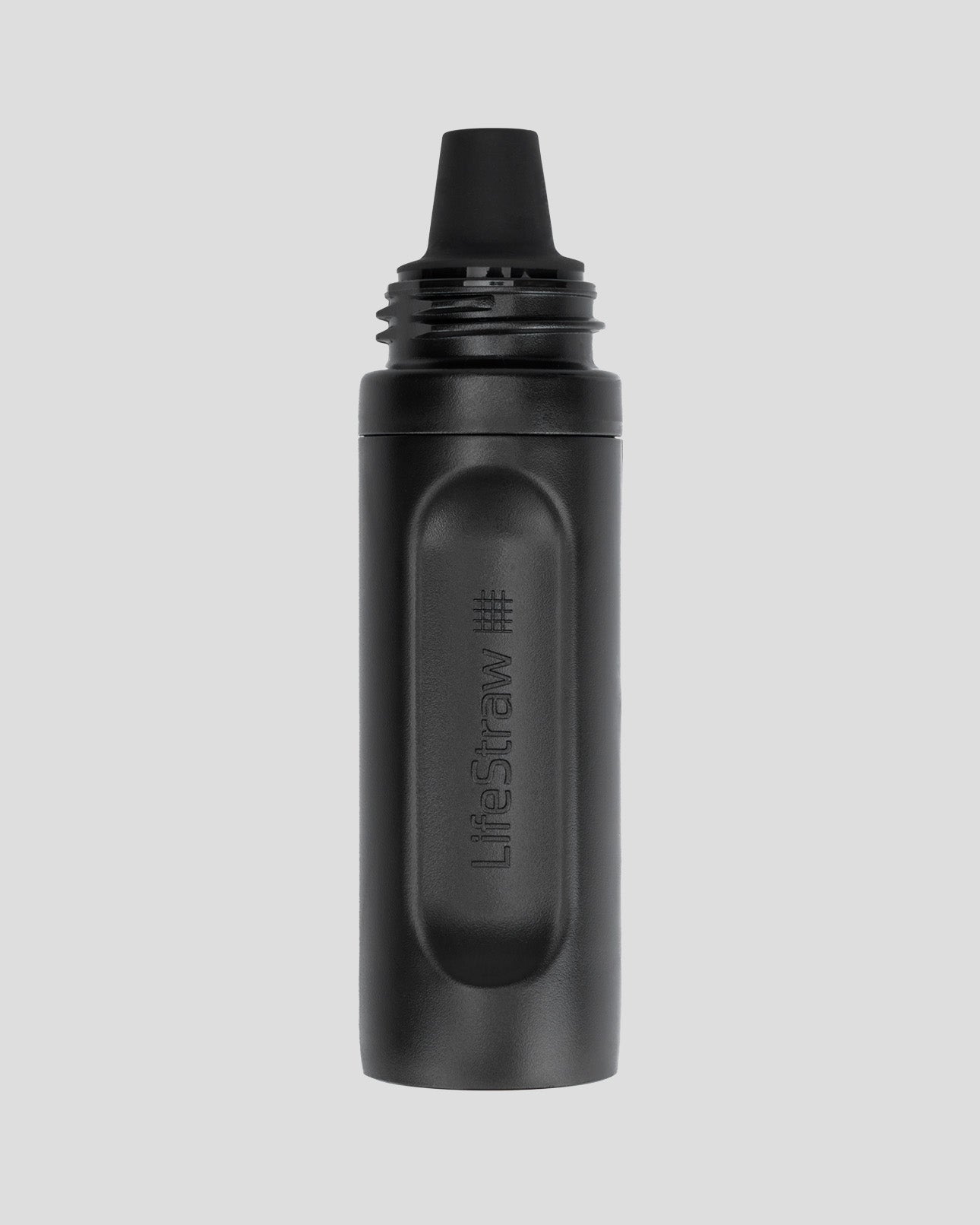 LifeStraw Peak Squeeze Water Filter Bottle 1L - Portable Gravity Purifier for Hiking, Camping & Emergency Preparedness (Dark Grey)