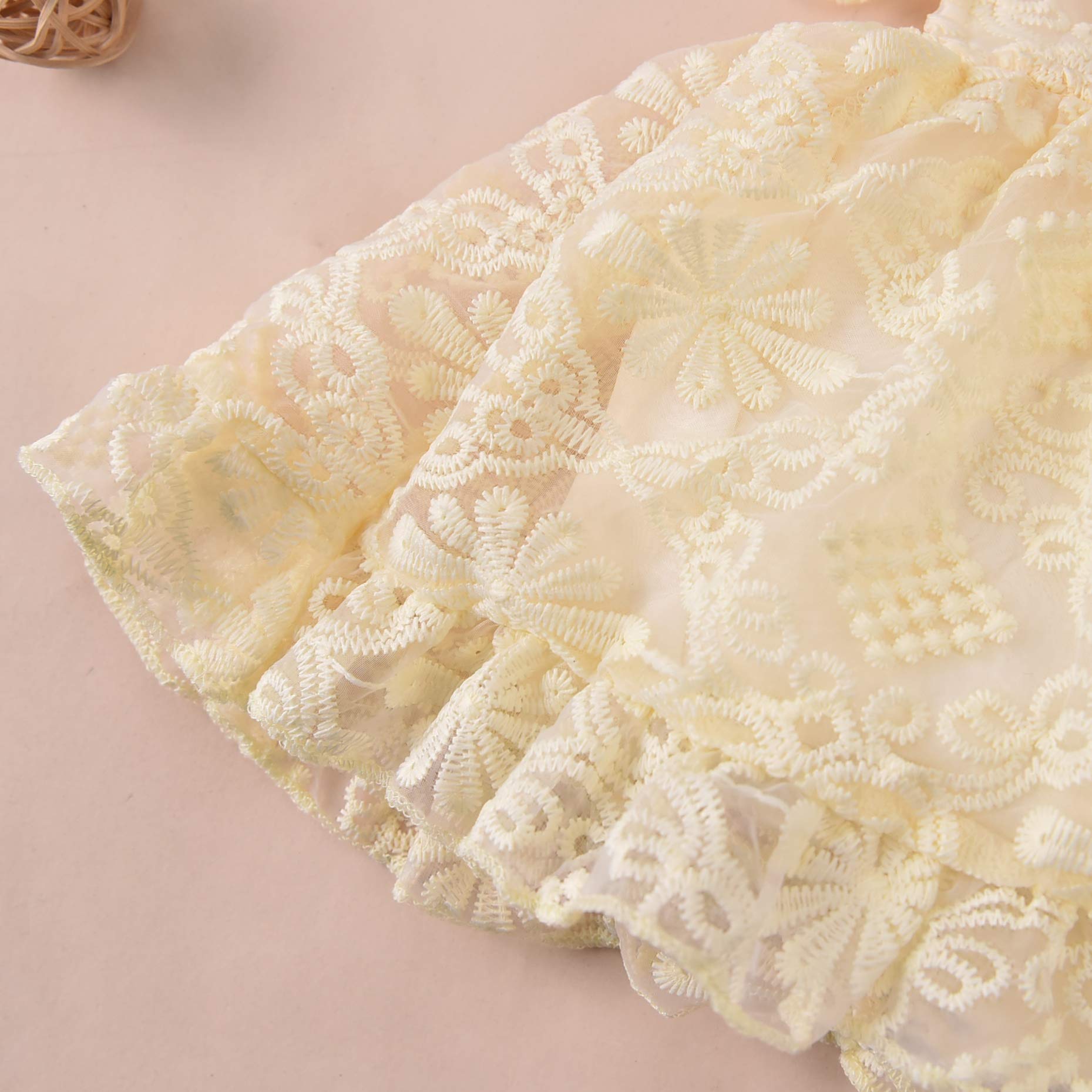 Baby Girl Lace Princess Dress - White Tulle Party Wedding Summer Outfit for Special Occasions & Photo Shoots
